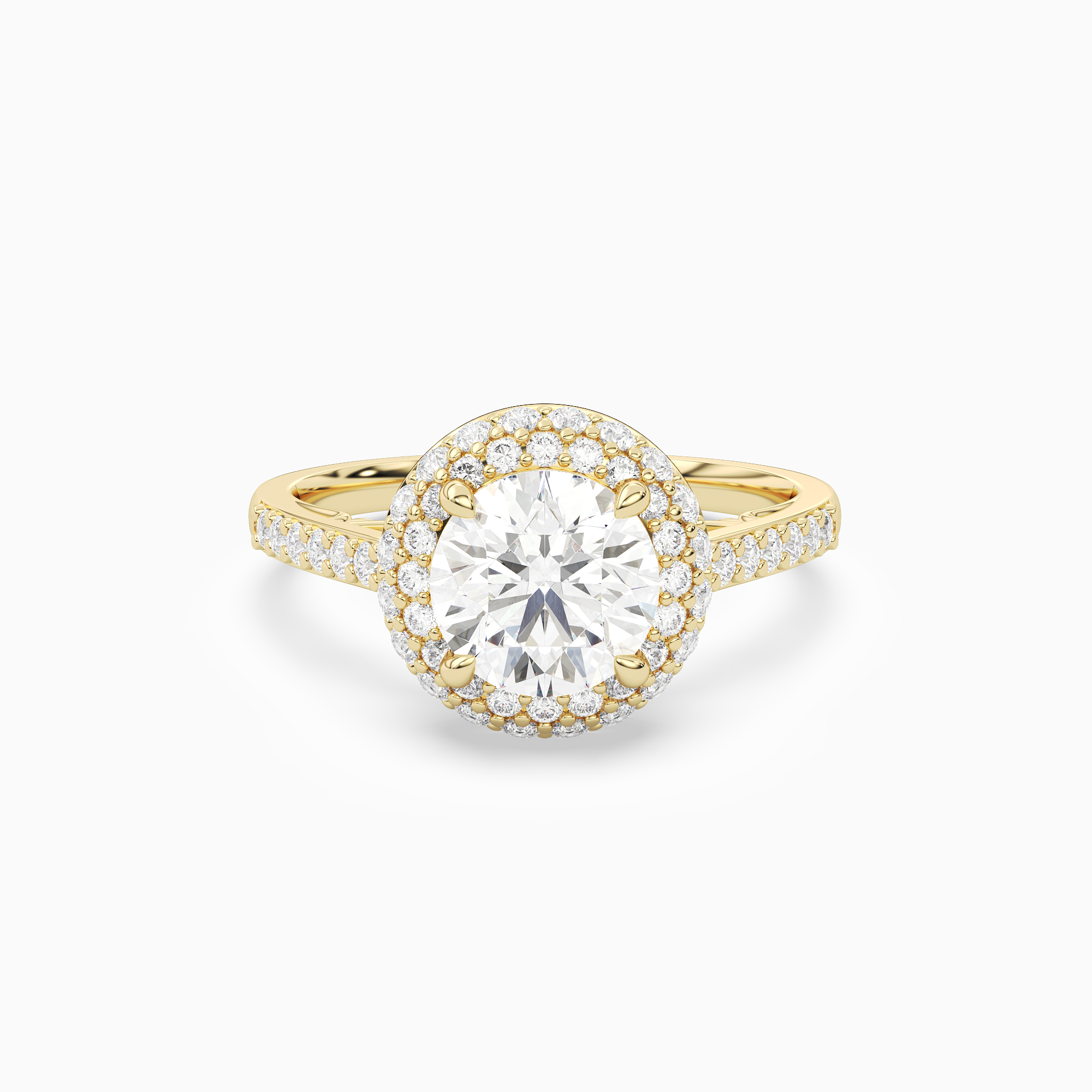 Round Regal Halo Pavé in 14K Yellow Gold main white