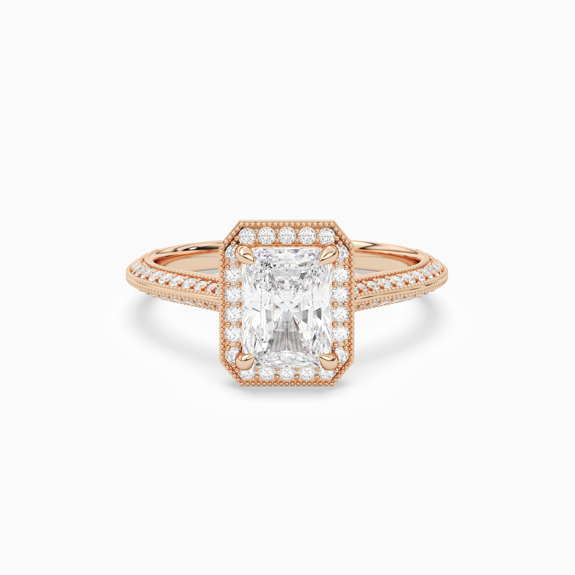 Radiant Octagon Halo in 14K Rose Gold main white