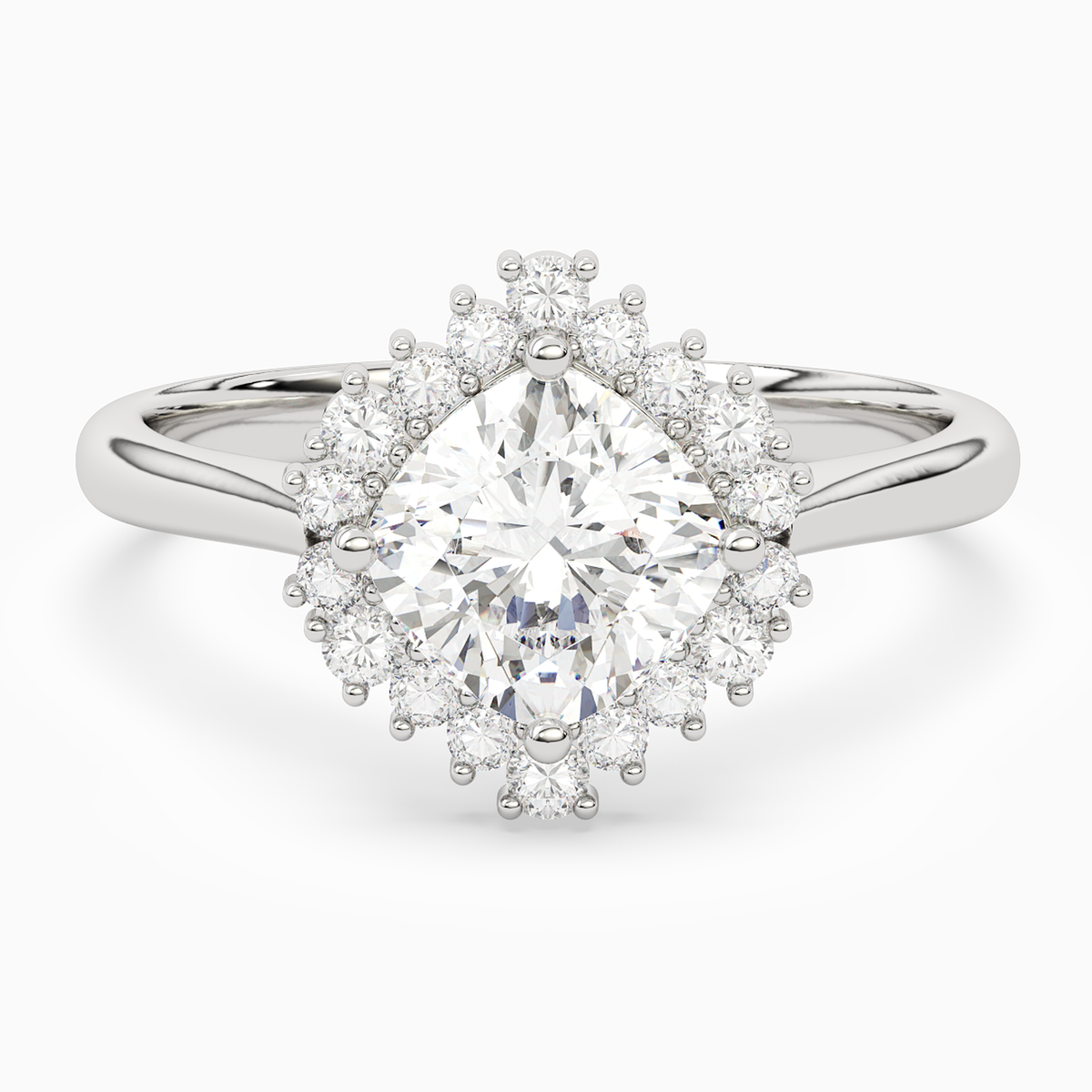 Cushion Cluster Halo in 14K White Gold main white
