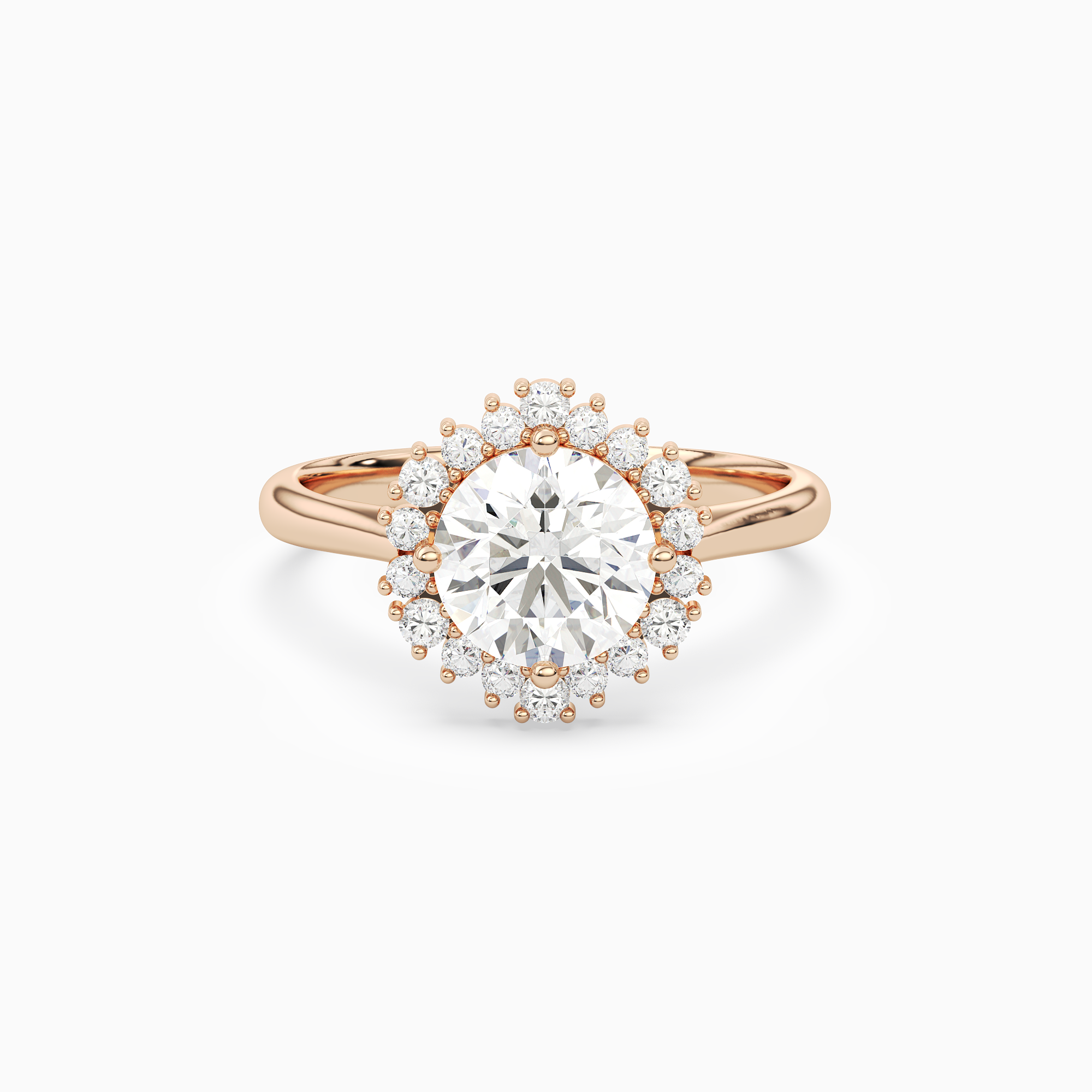 Round Cluster Halo in 14K Rose Gold main white