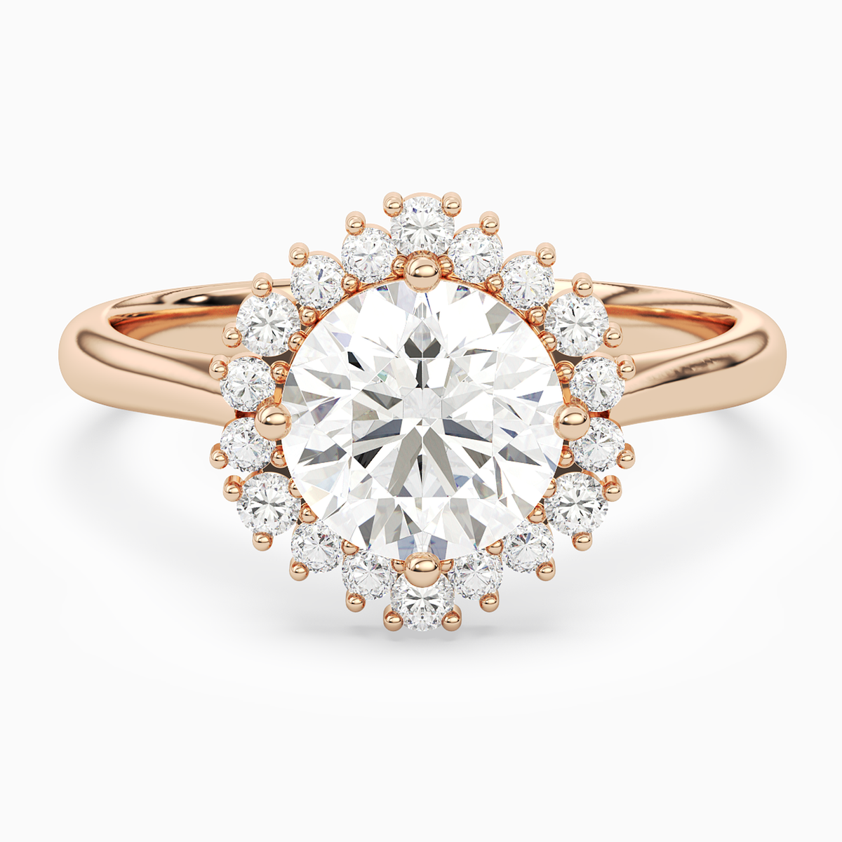 Round Cluster Halo in 14K Rose Gold main white
