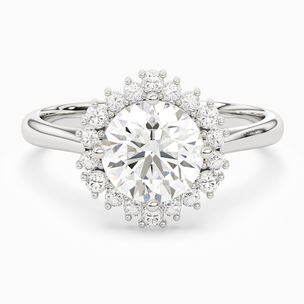 Round Cluster Halo in 14K White Gold main white