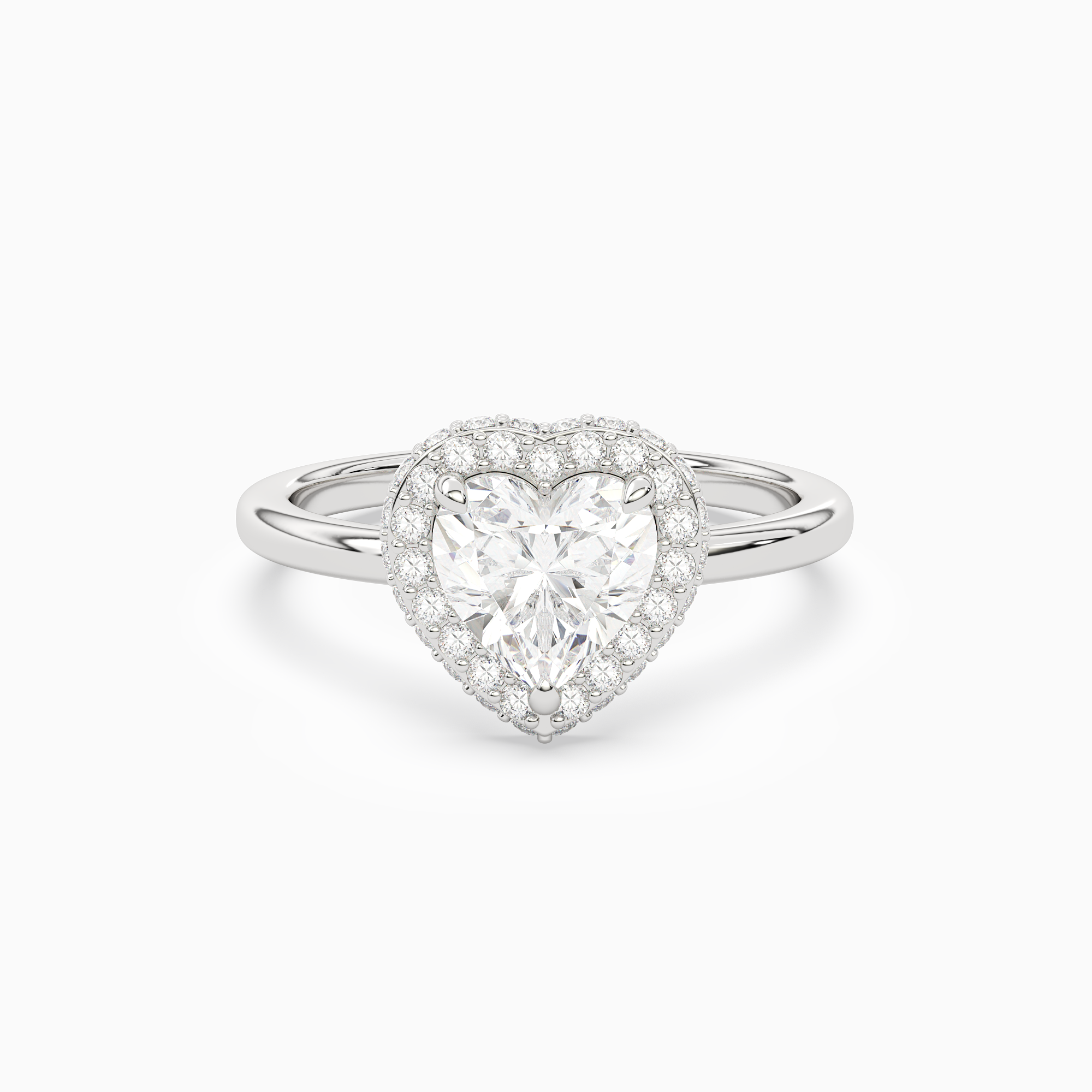 Heart Compact Halo in 18K White Gold main white