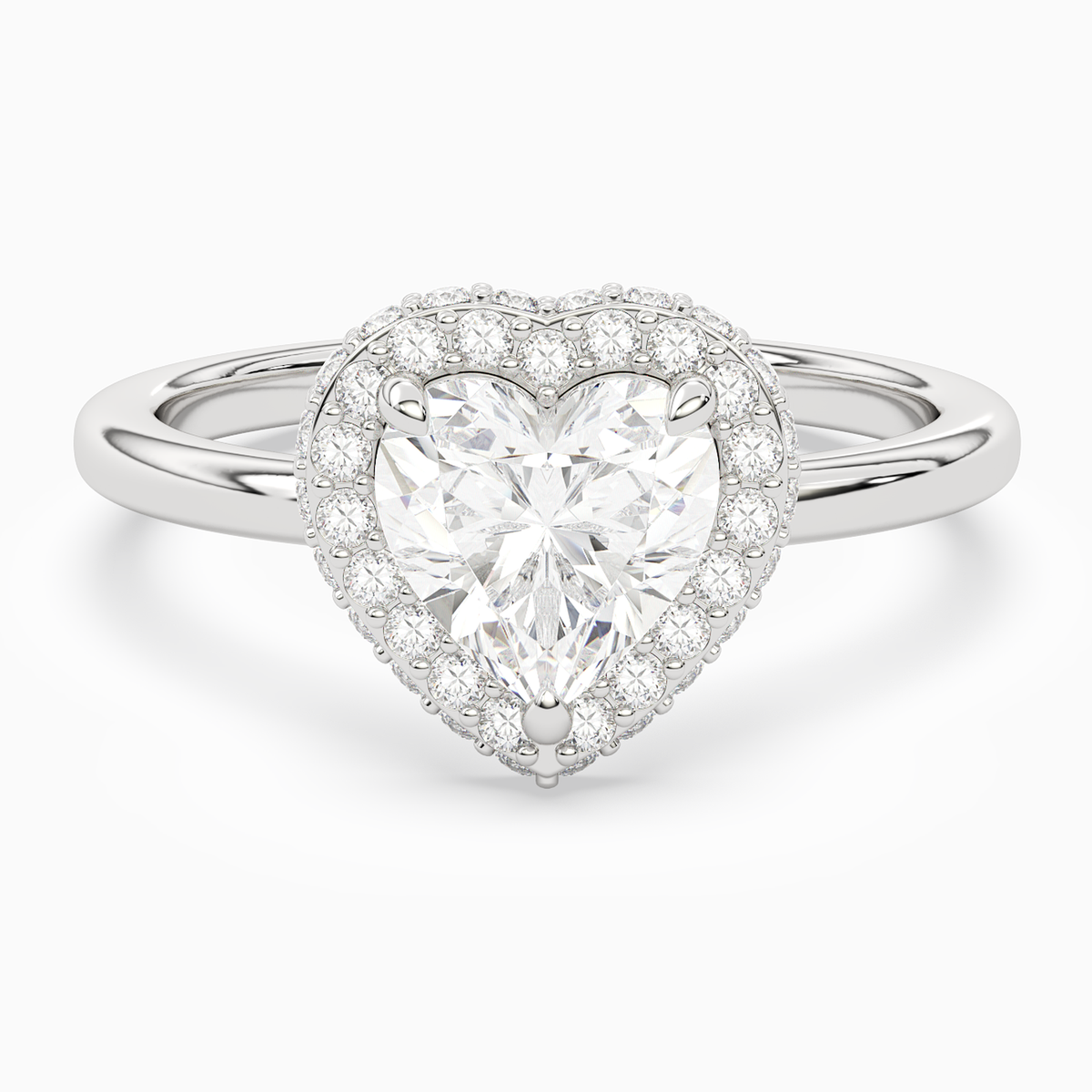 Heart Compact Halo in Platinum main white