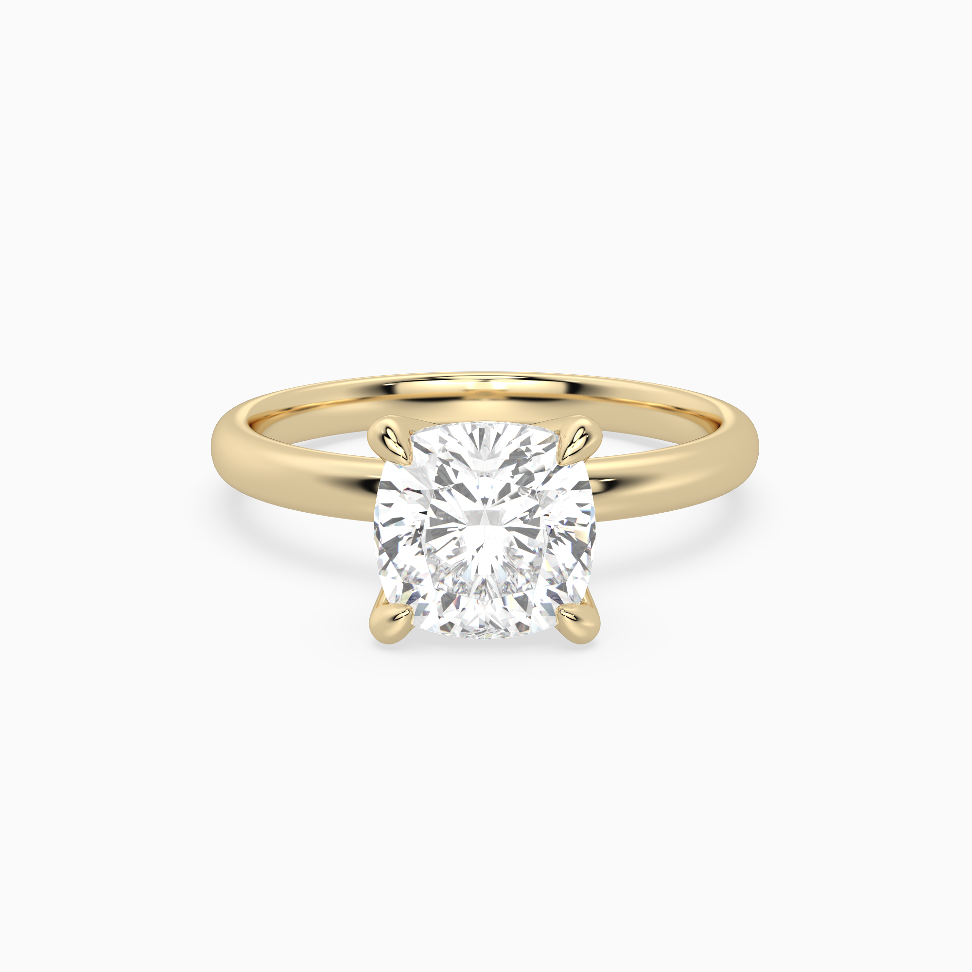 Cushion Petite Classic Solitaire in 18K Yellow Gold main white