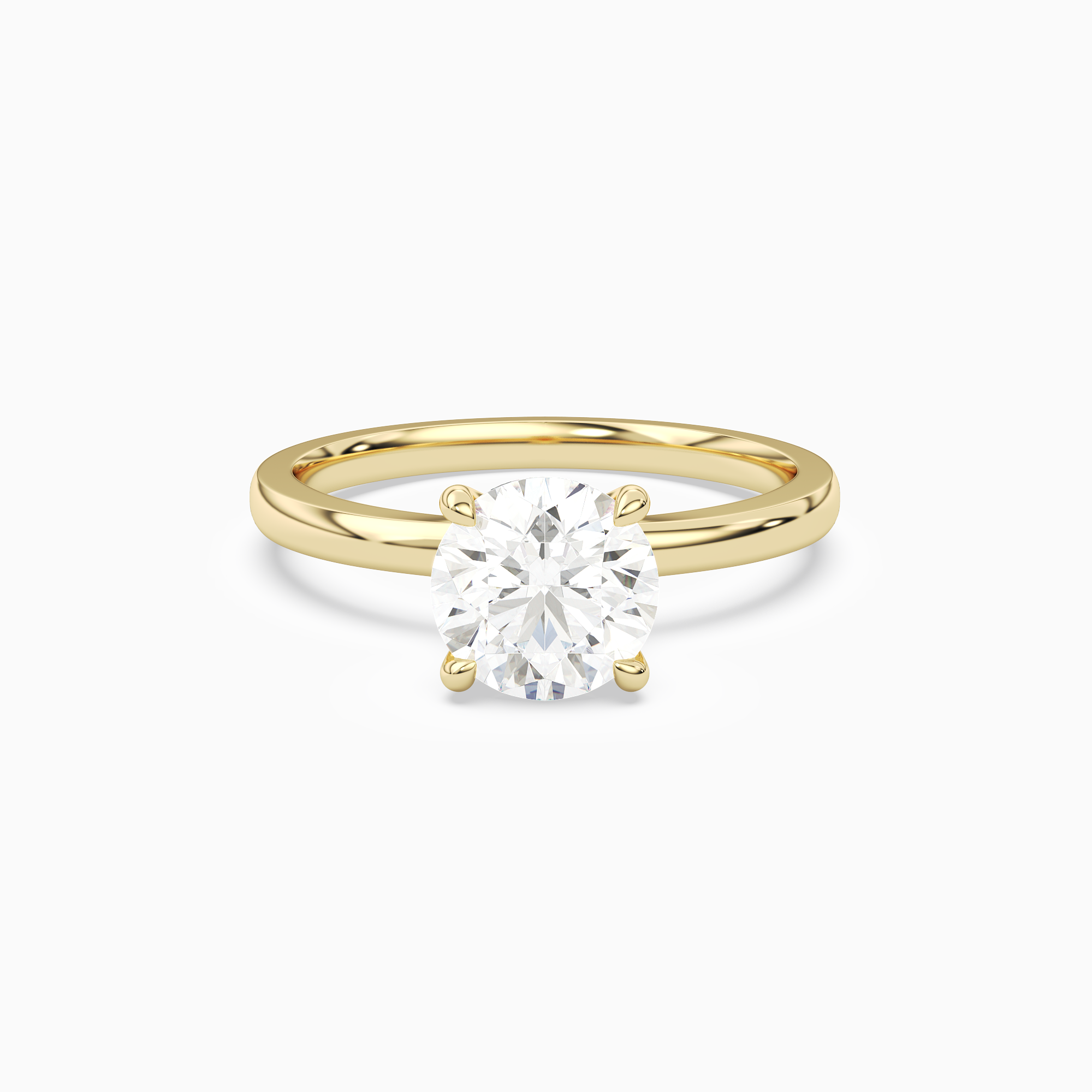 Round Hidden Halo Crown Clean in 14K Yellow Gold main white