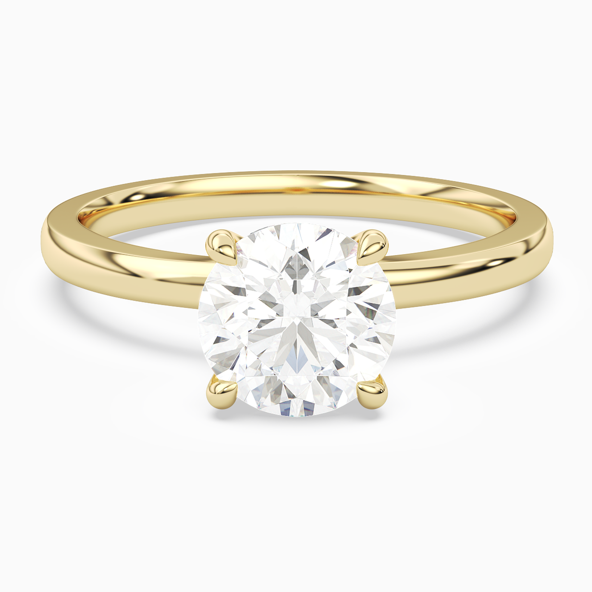 Round Hidden Halo Crown Clean in 18K Yellow Gold main white