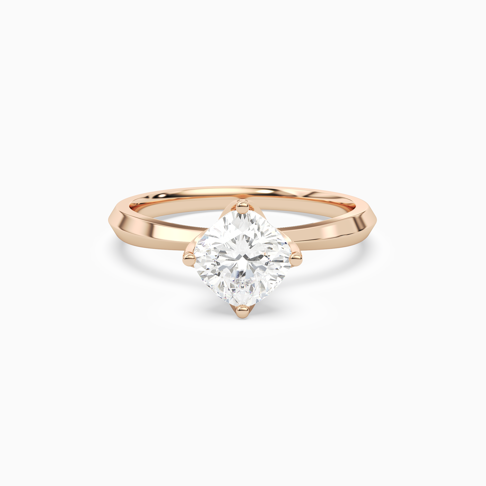Cushion Solitaire in 14K Rose Gold main white