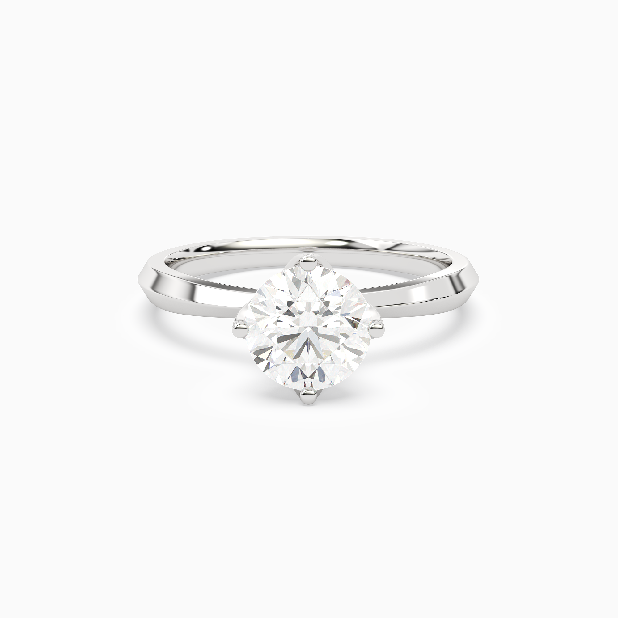 Round Solitaire in Platinum main white