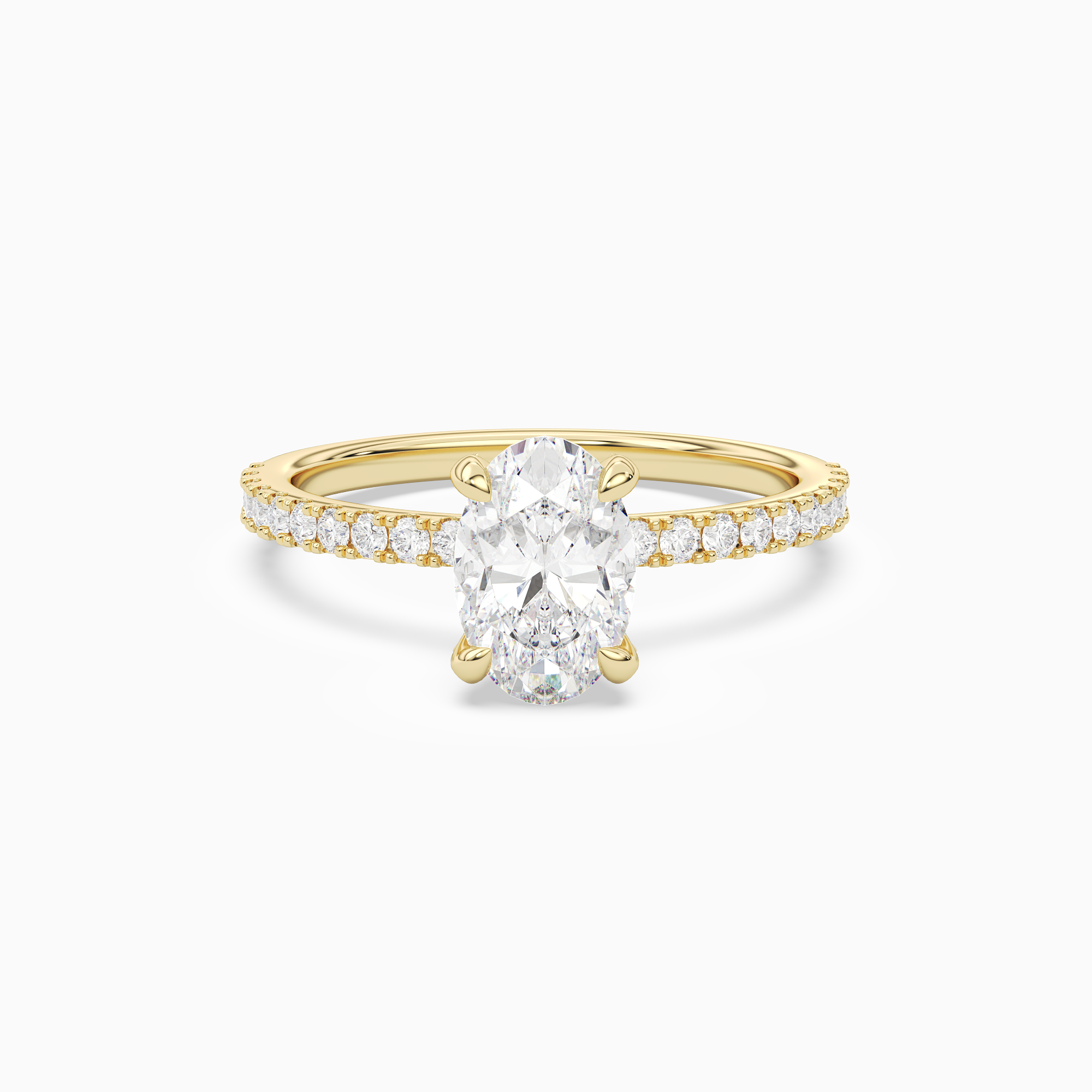Oval Hidden Halo Accent Pavé in 18K Yellow Gold main white