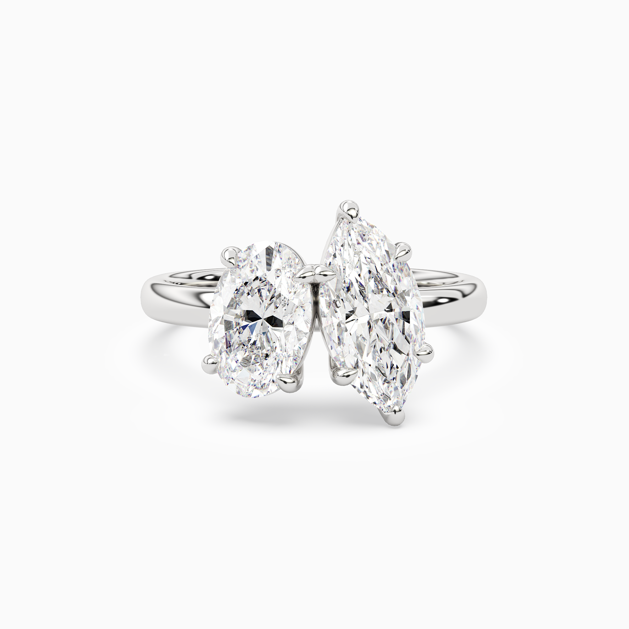 Oval & Marquise Clean Toi Et Moi in 18K White Gold main white