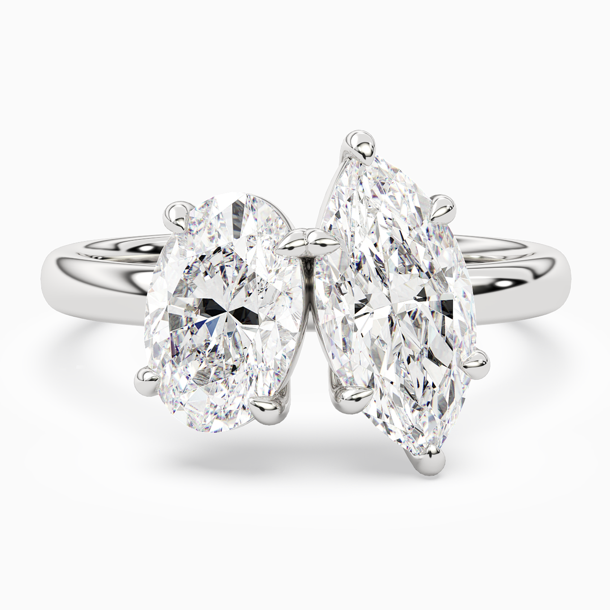 Oval & Marquise Clean Toi Et Moi in Platinum main white