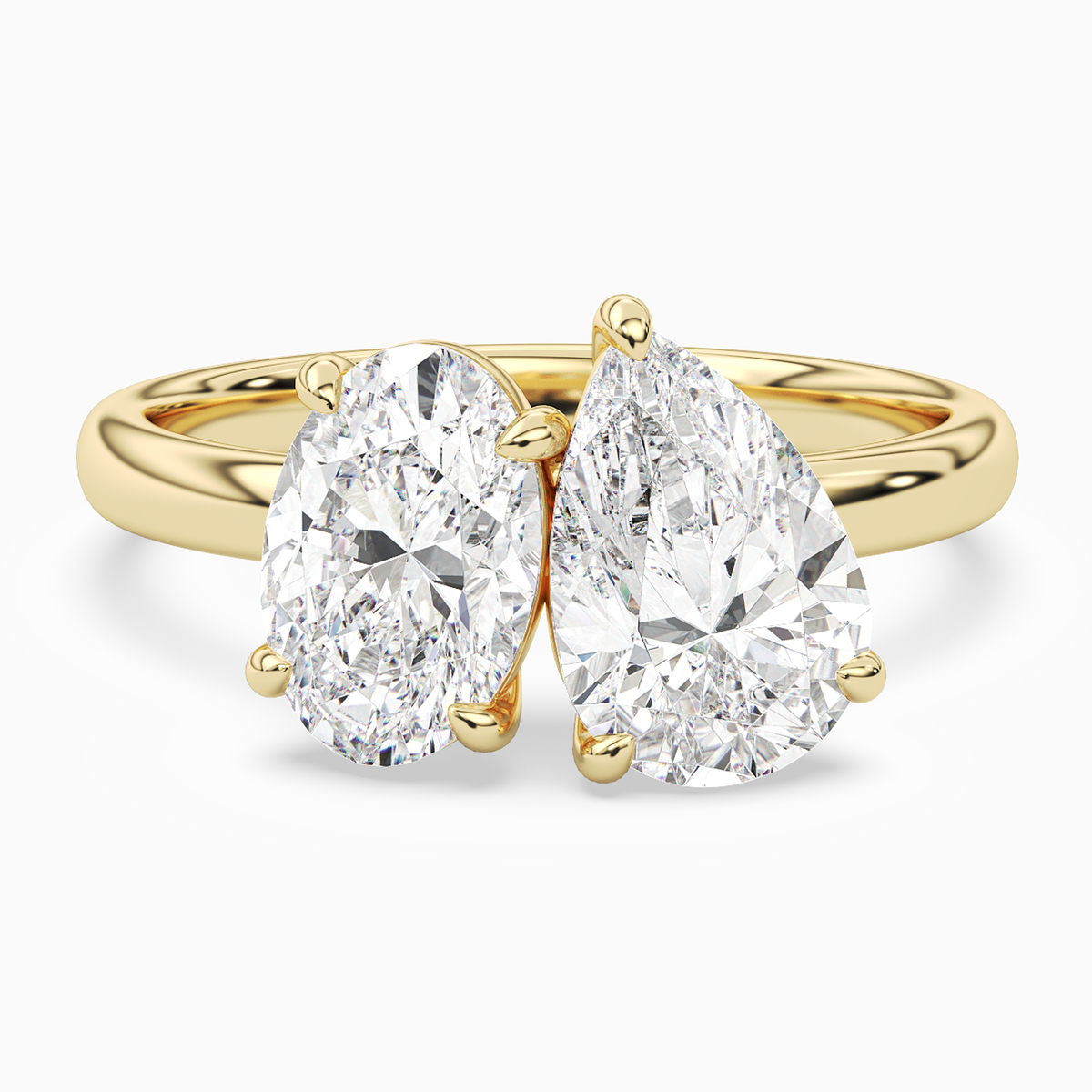 Oval & Pear Clean Toi Et Moi in 14K Yellow Gold main white