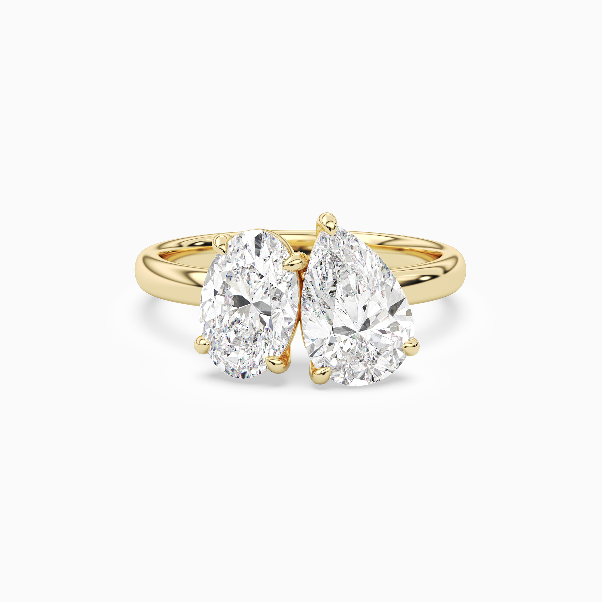 Oval & Pear Clean Toi Et Moi in 18K Yellow Gold main white