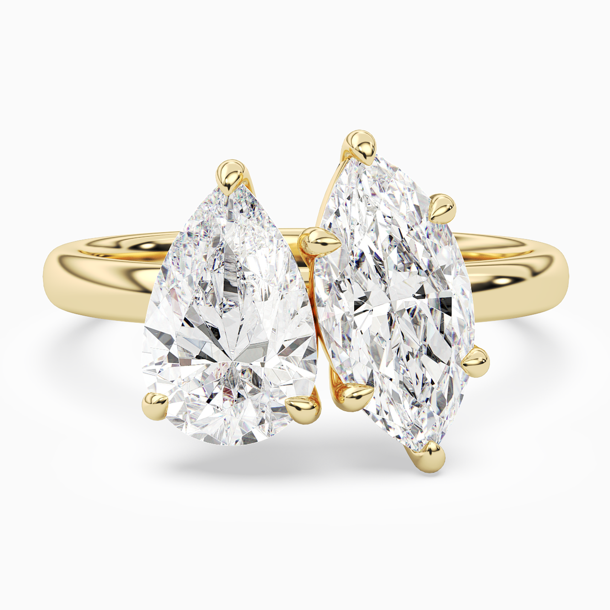 Pear & Marquise Clean Toi Et Moi in 18K Yellow Gold main white