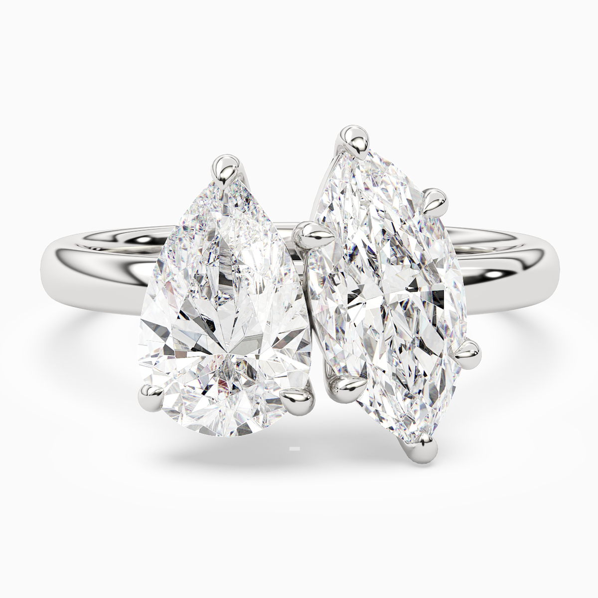 Pear & Marquise Clean Toi Et Moi in Platinum main white
