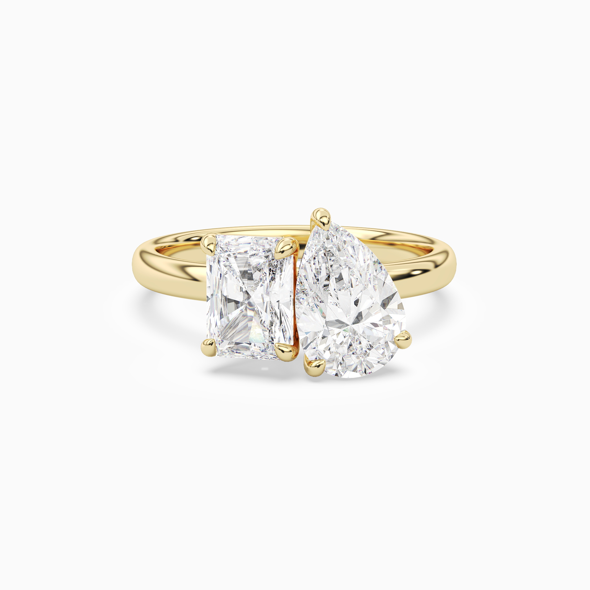 Radiant & Pear Clean Toi Et Moi in 14K Yellow Gold main white