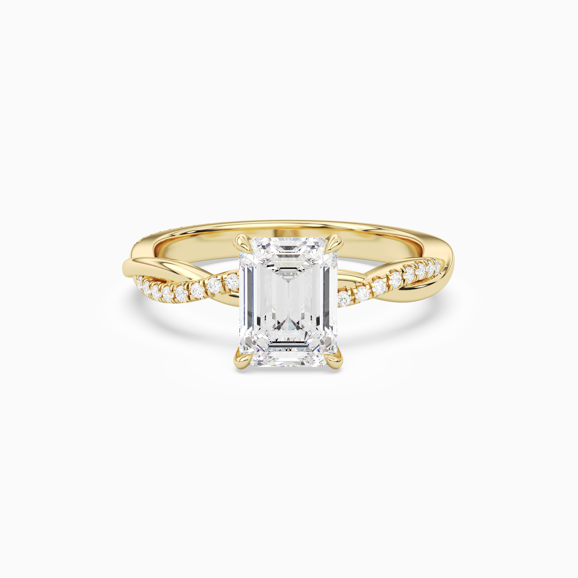 Emerald Twisted Vine Accented in 14K Yellow Gold main white