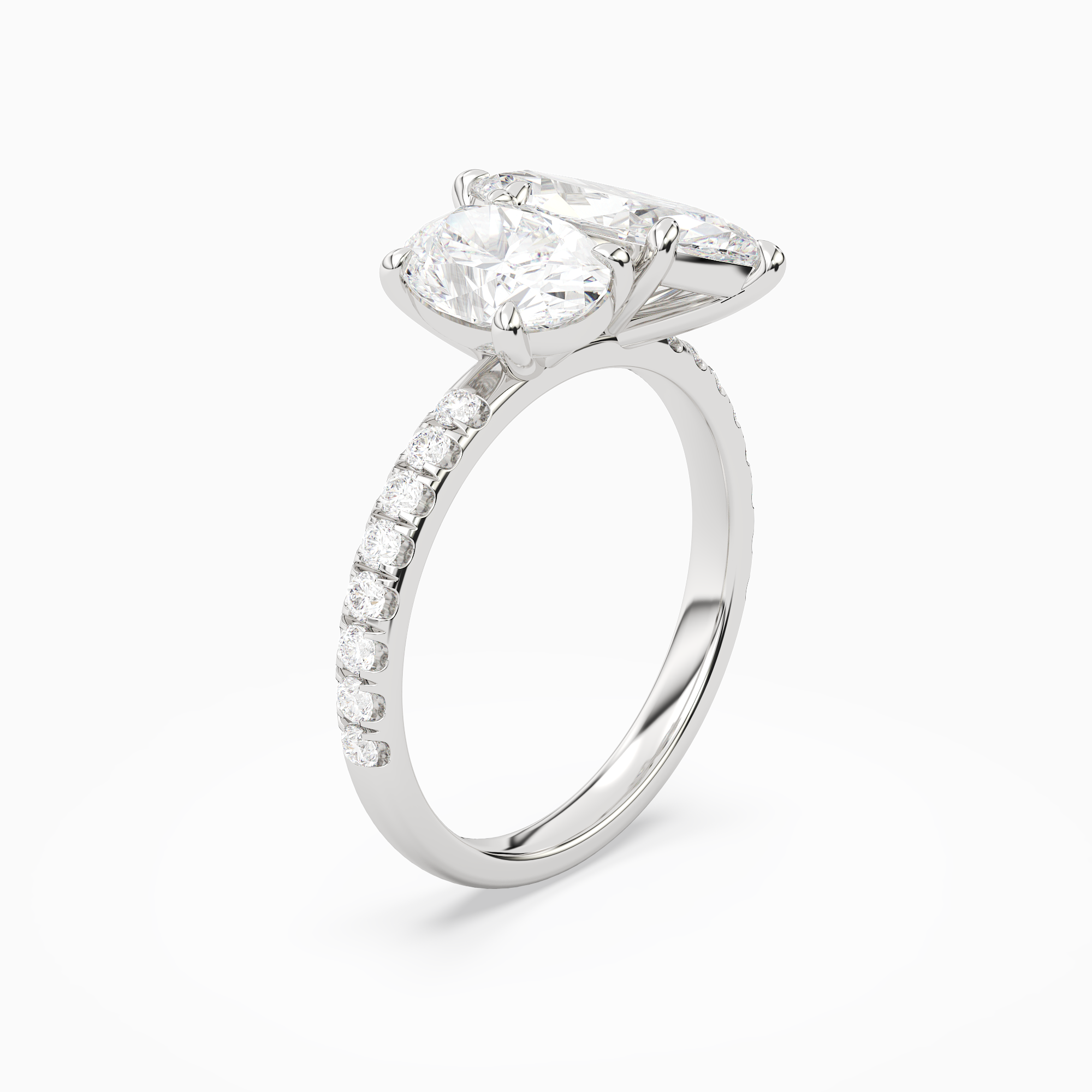 Oval & Marquise Accented Toi Et Moi in 14K White Gold angled