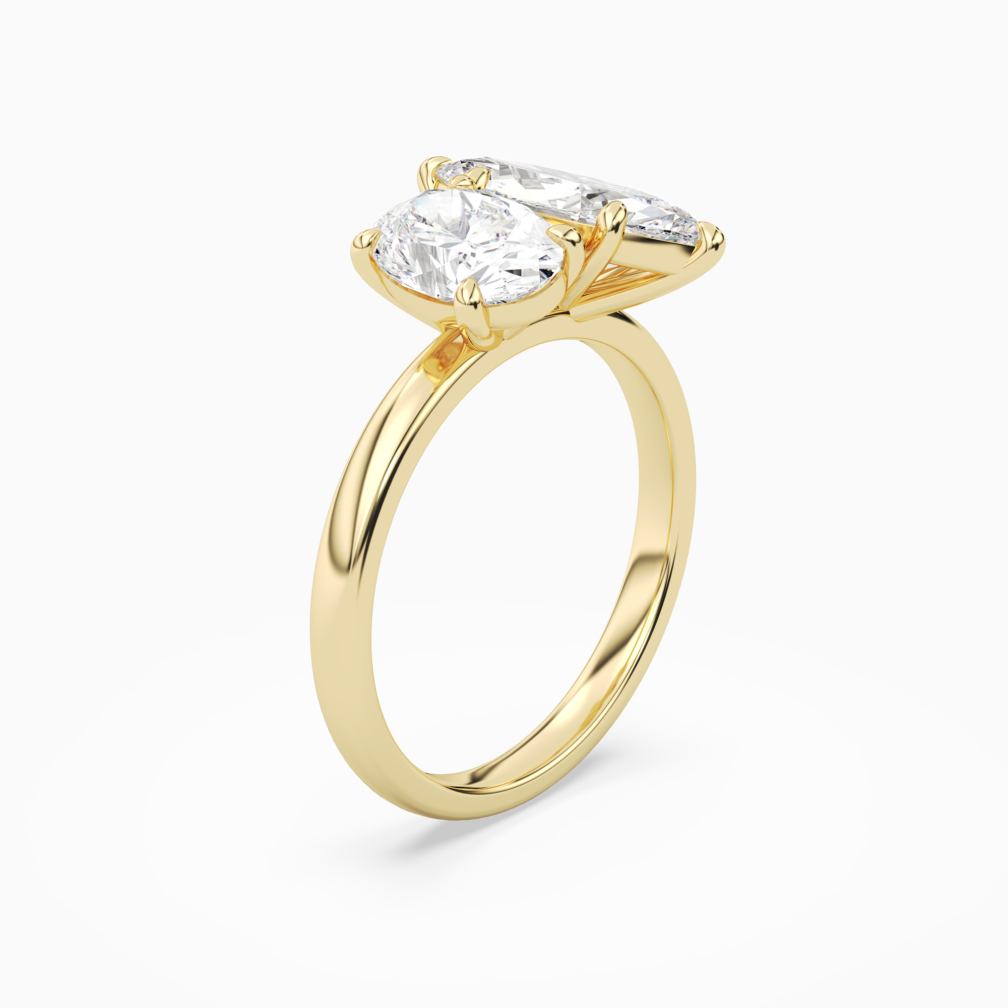 Oval & Marquise Clean Toi Et Moi in 14K Yellow Gold angled