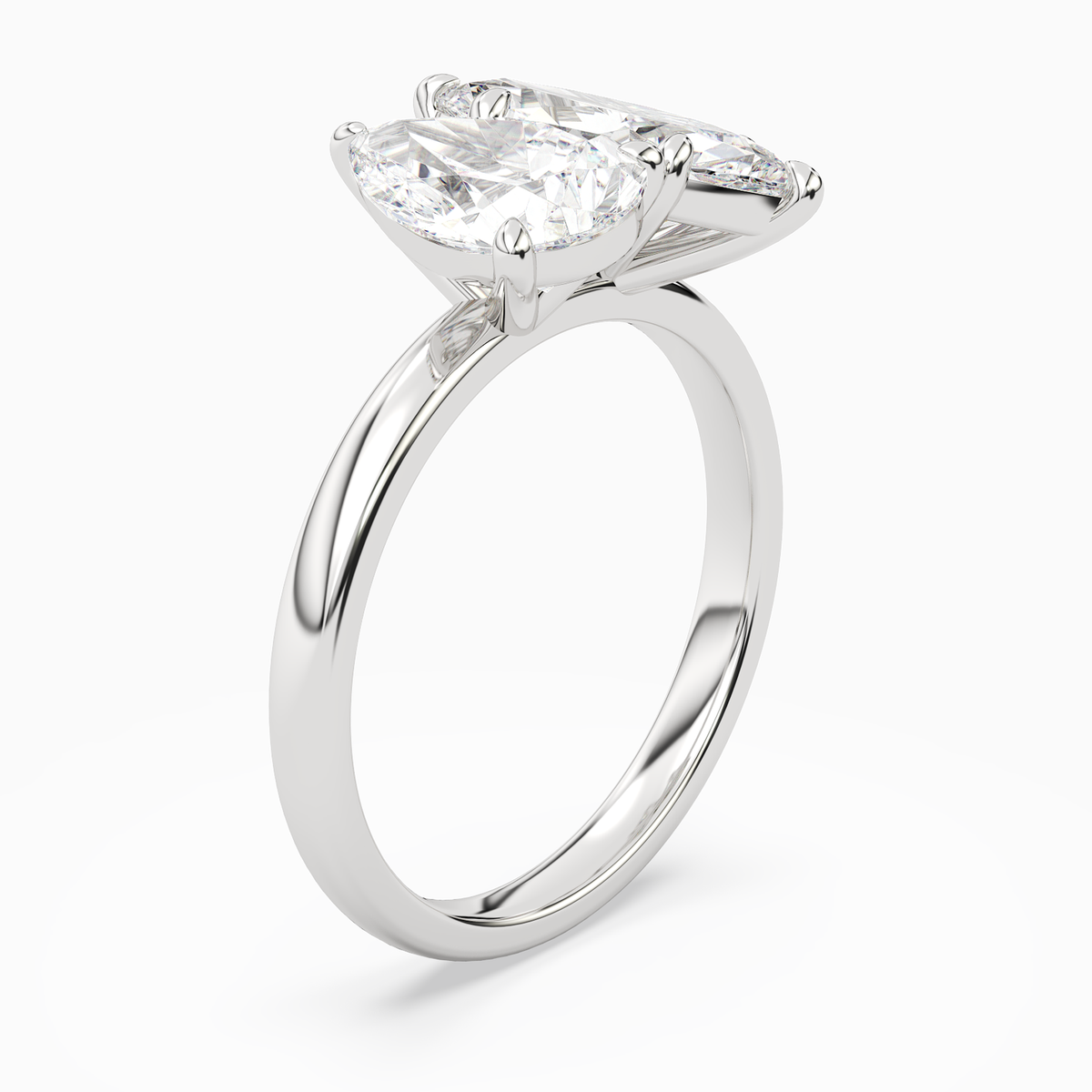Pear & Marquise Clean Toi Et Moi in Platinum angled