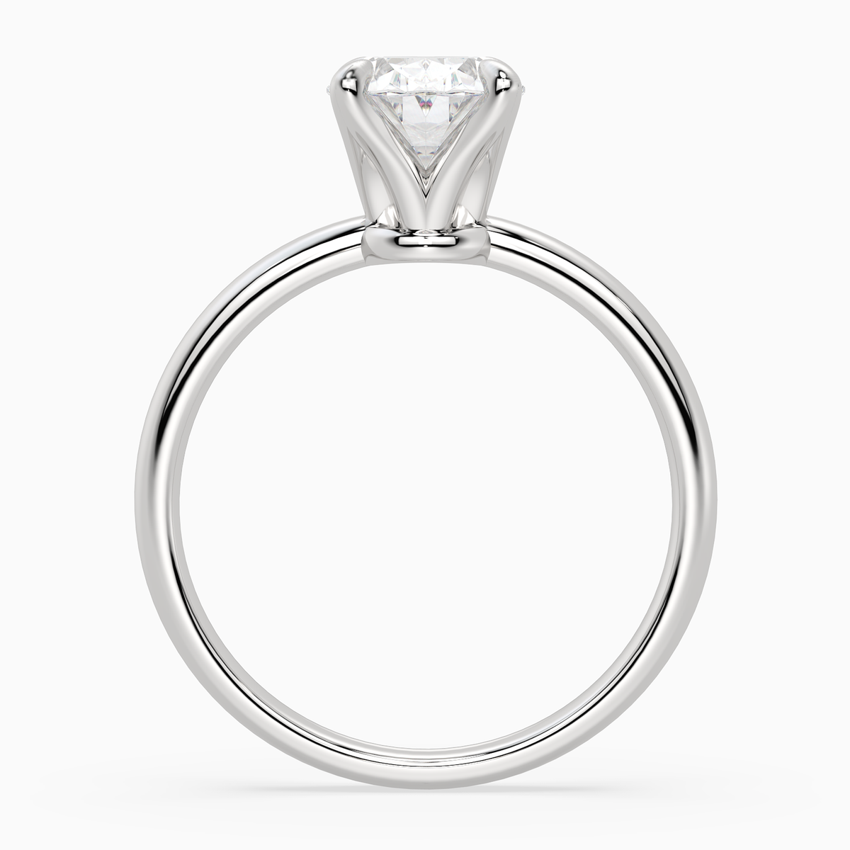 Oval Petite Classic Solitaire in Platinum side profile