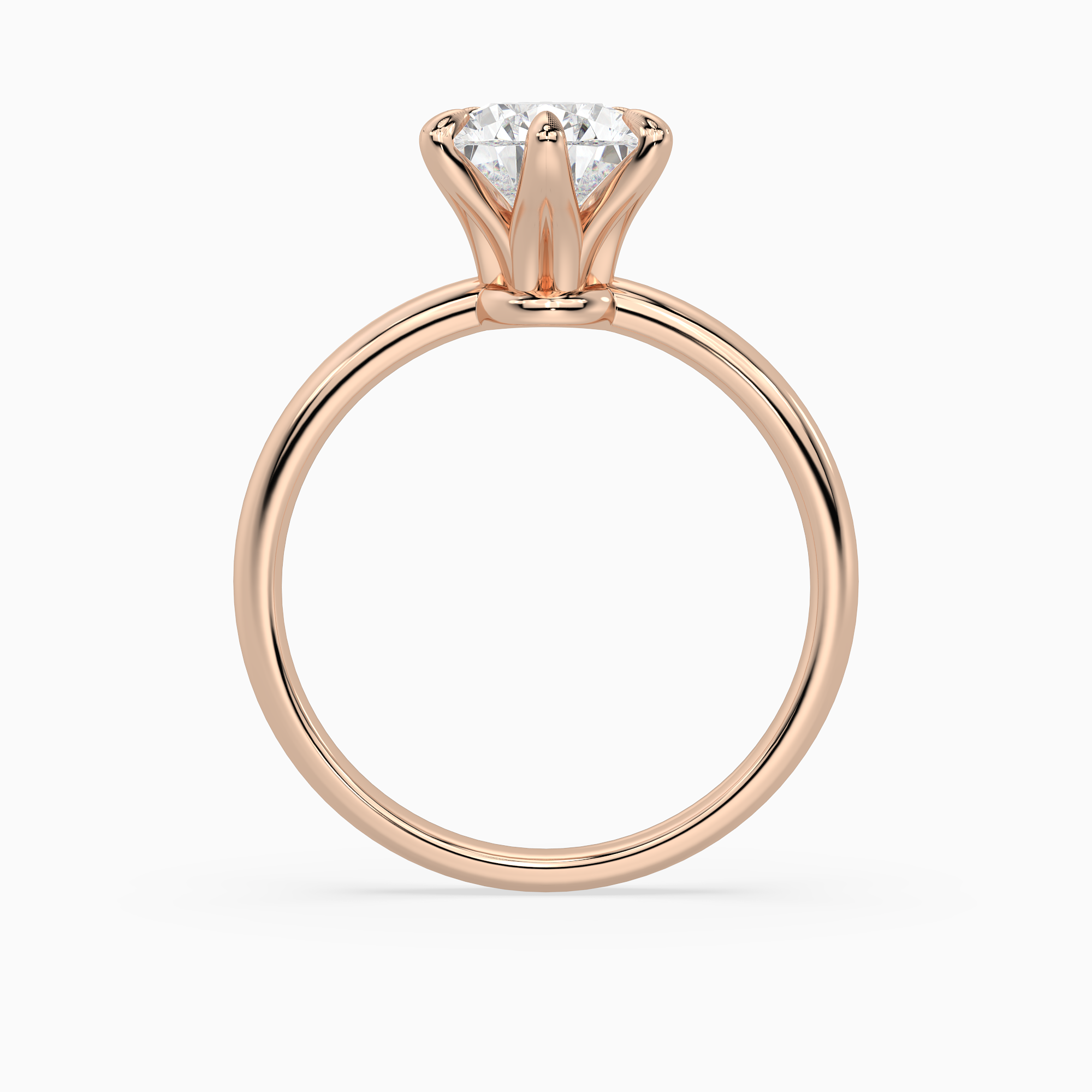 Pear Petite Classic Solitaire in 14K Rose Gold side profile