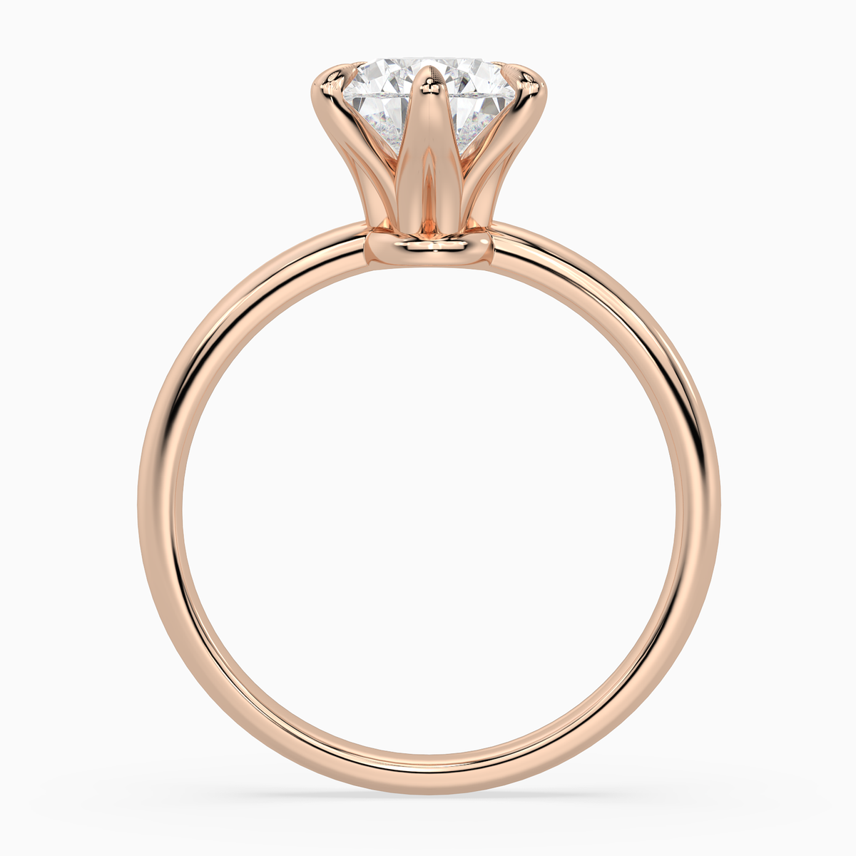 Pear Petite Classic Solitaire in 14K Rose Gold side profile