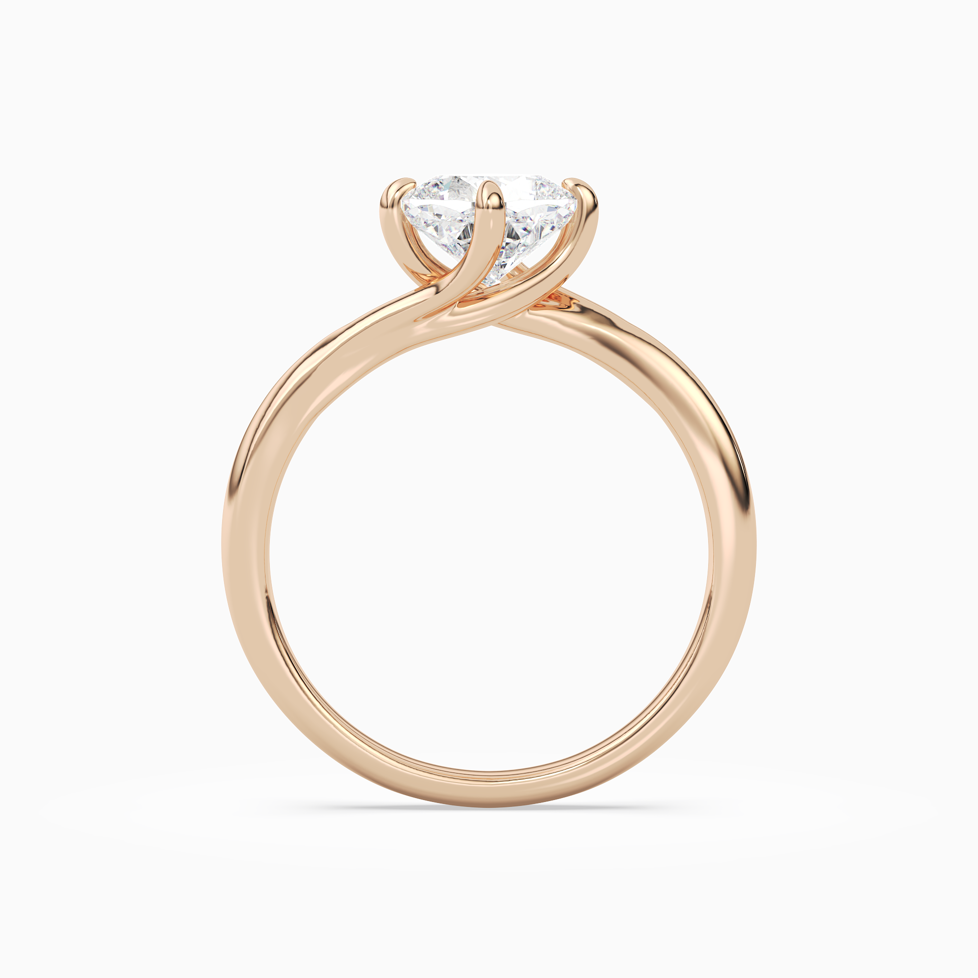 Cushion Bypass Solitaire in 14K Rose Gold side profile