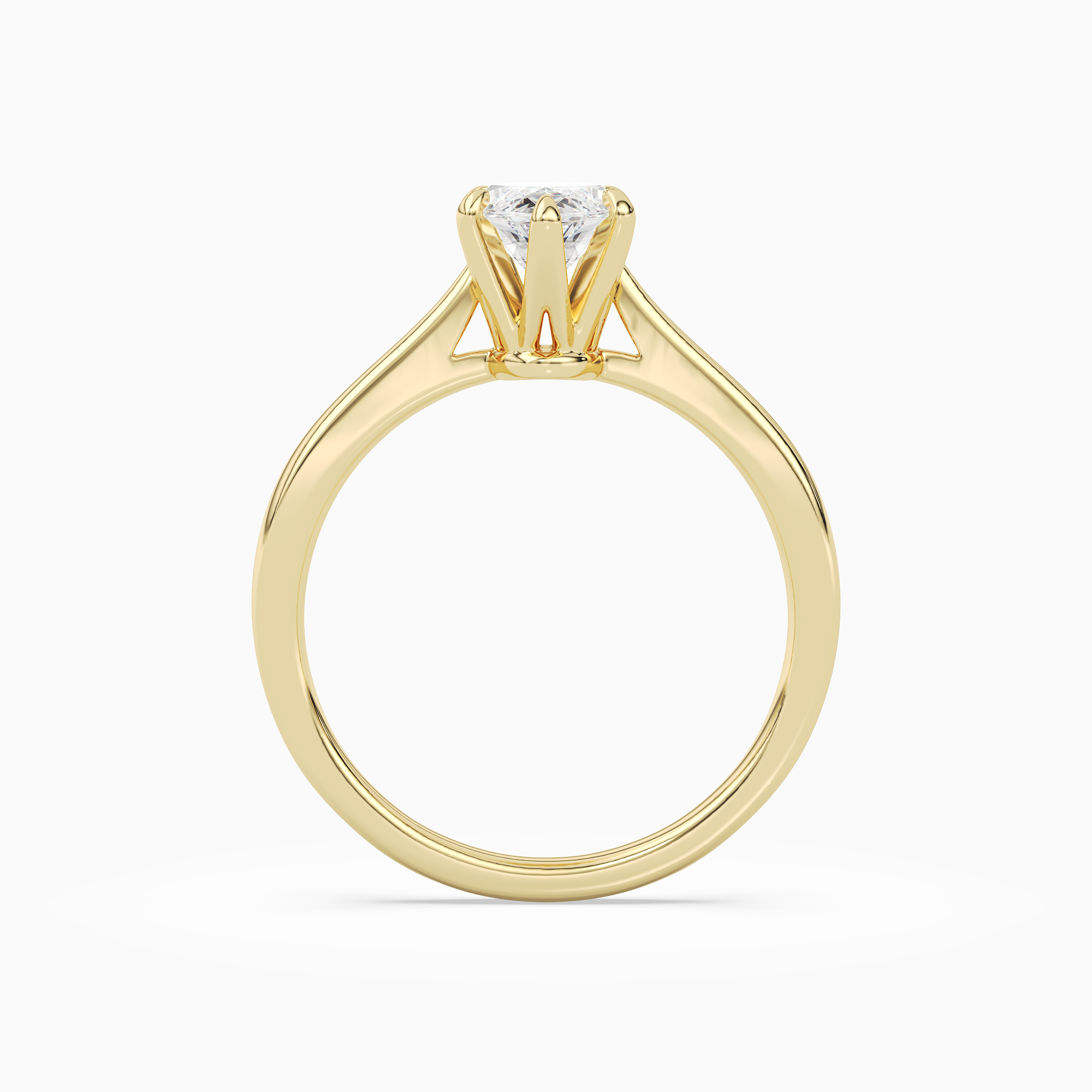 Marquise Tapered Solitaire in 14K Yellow Gold side profile
