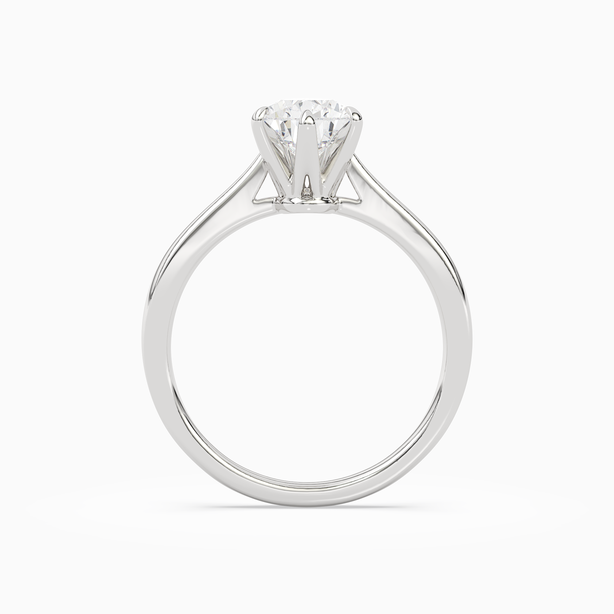 Pear Tapered Solitaire in 14K White Gold side profile