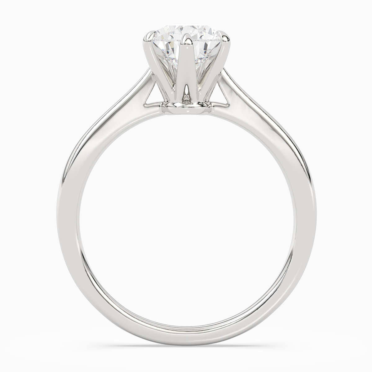 Pear Tapered Solitaire in 14K White Gold side profile