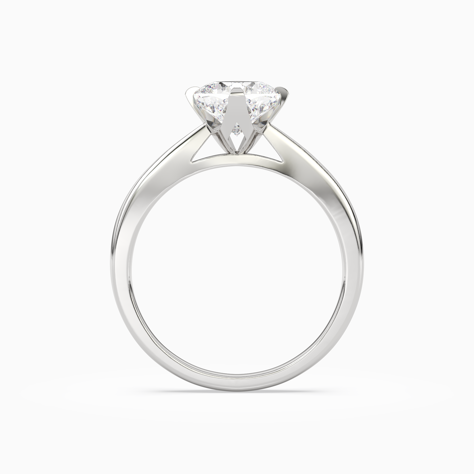 Cushion Petal Head Solitaire in Platinum side profile