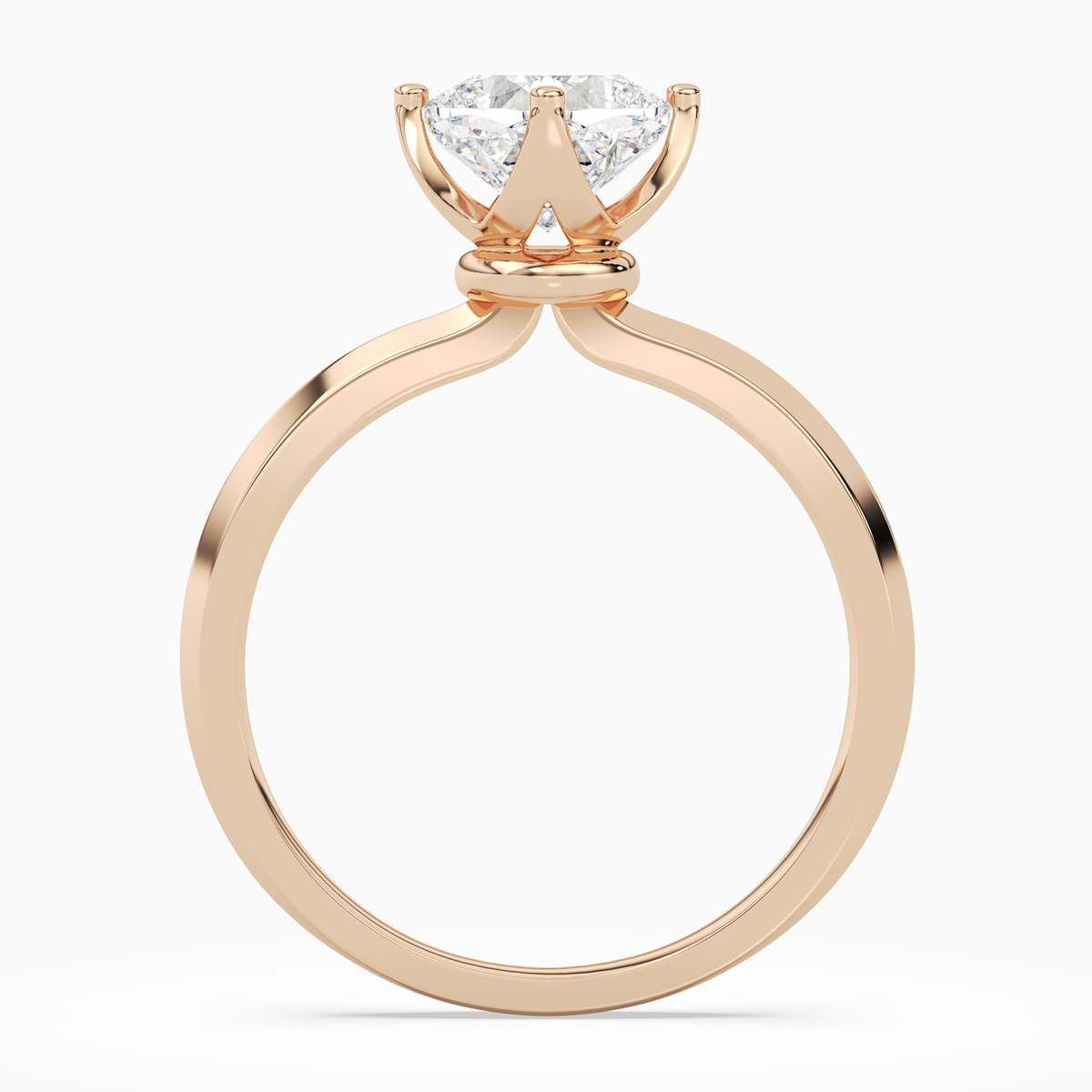 Cushion Solitaire in 14K Rose Gold side profile