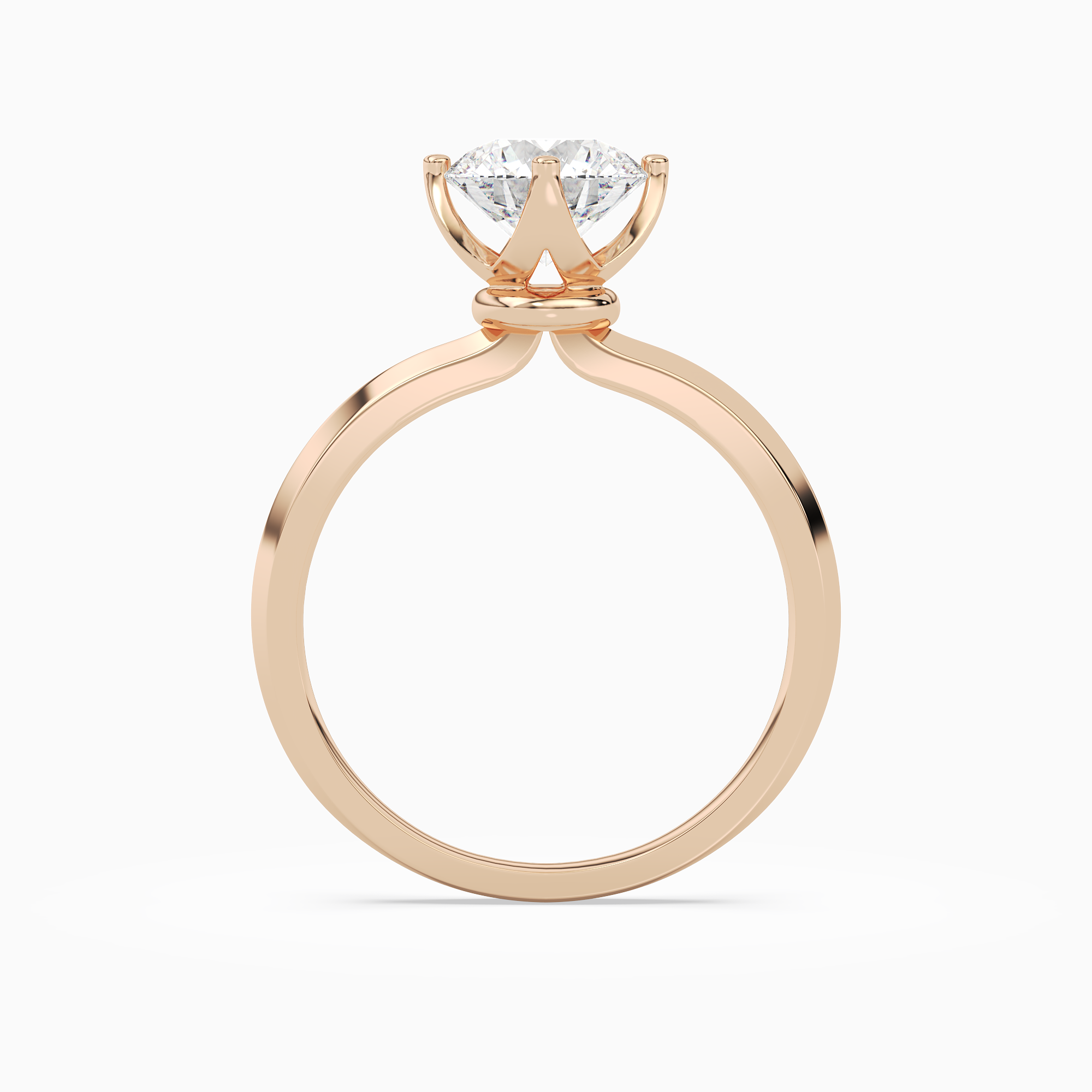Round Solitaire in 14K Rose Gold side profile