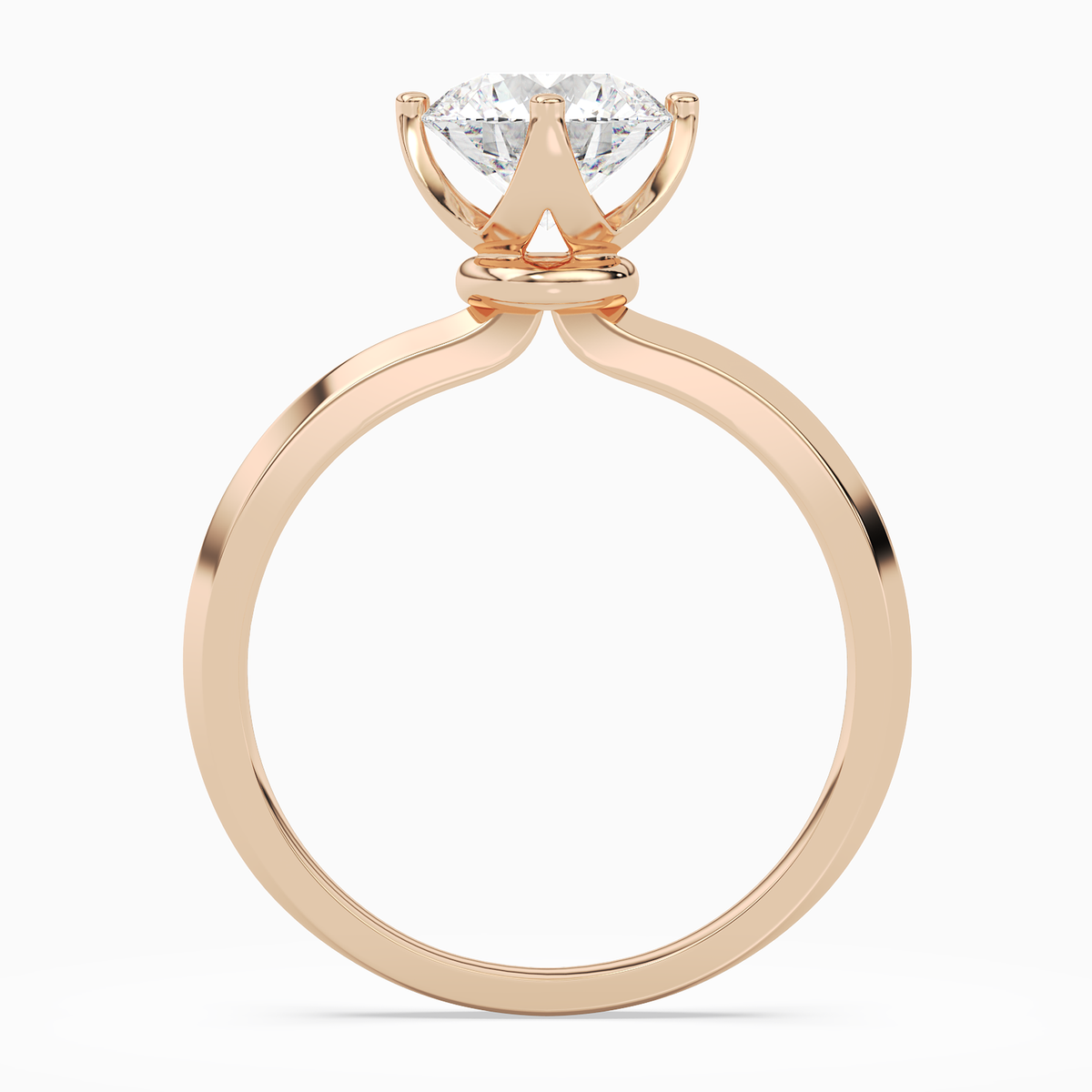 Round Solitaire in 14K Rose Gold side profile