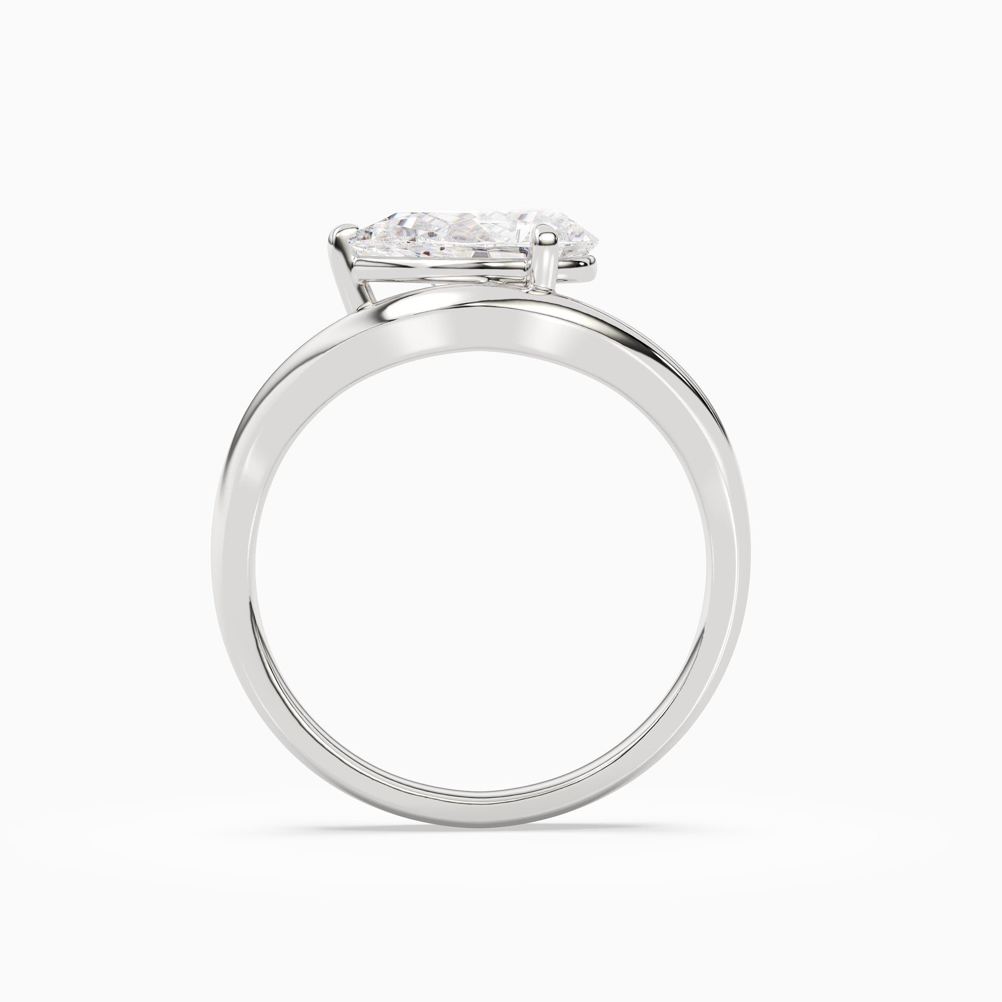 Pear Soft Bypass Solitaire in Platinum side profile