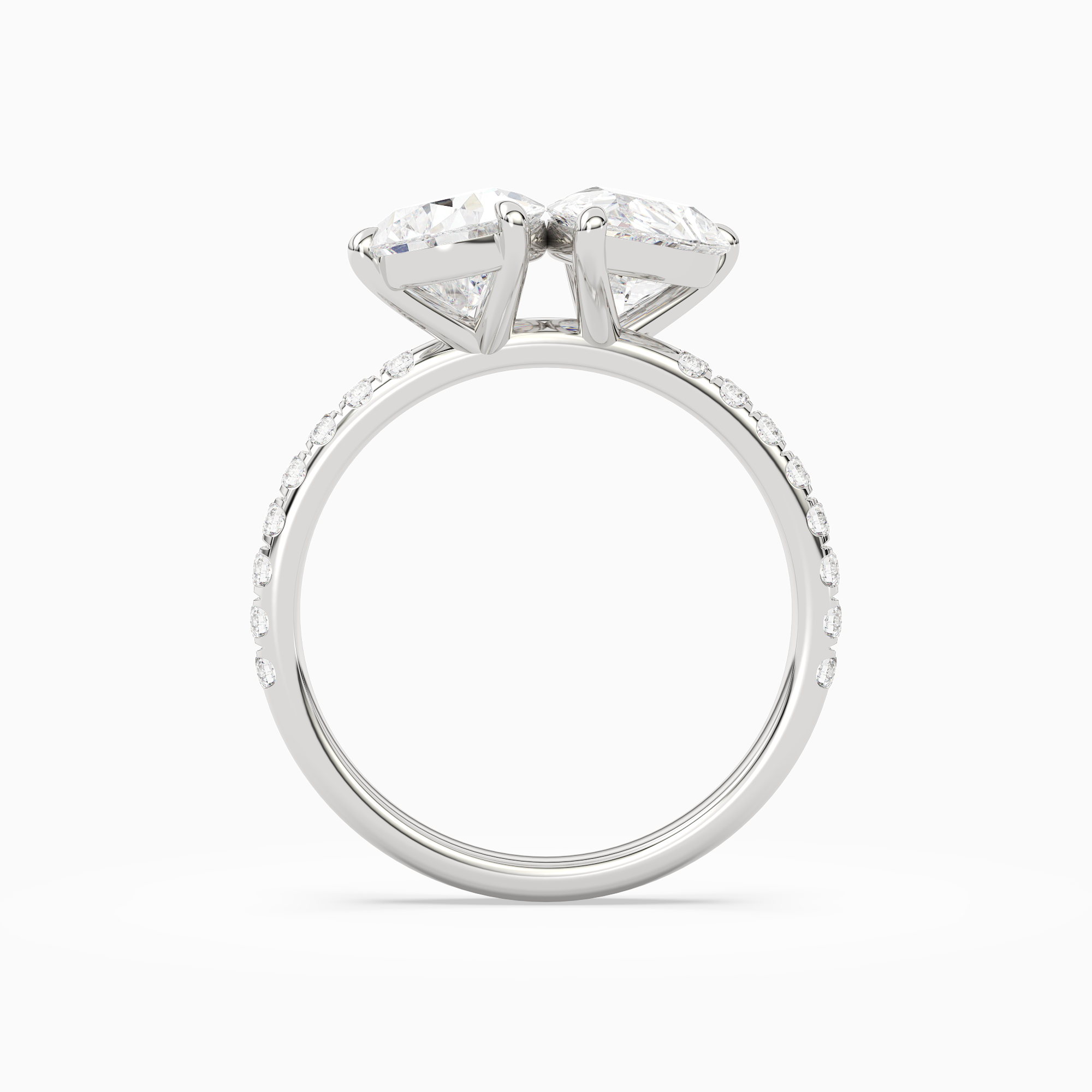 Pear & Pear Accented Toi Et Moi in 14K White Gold side profile