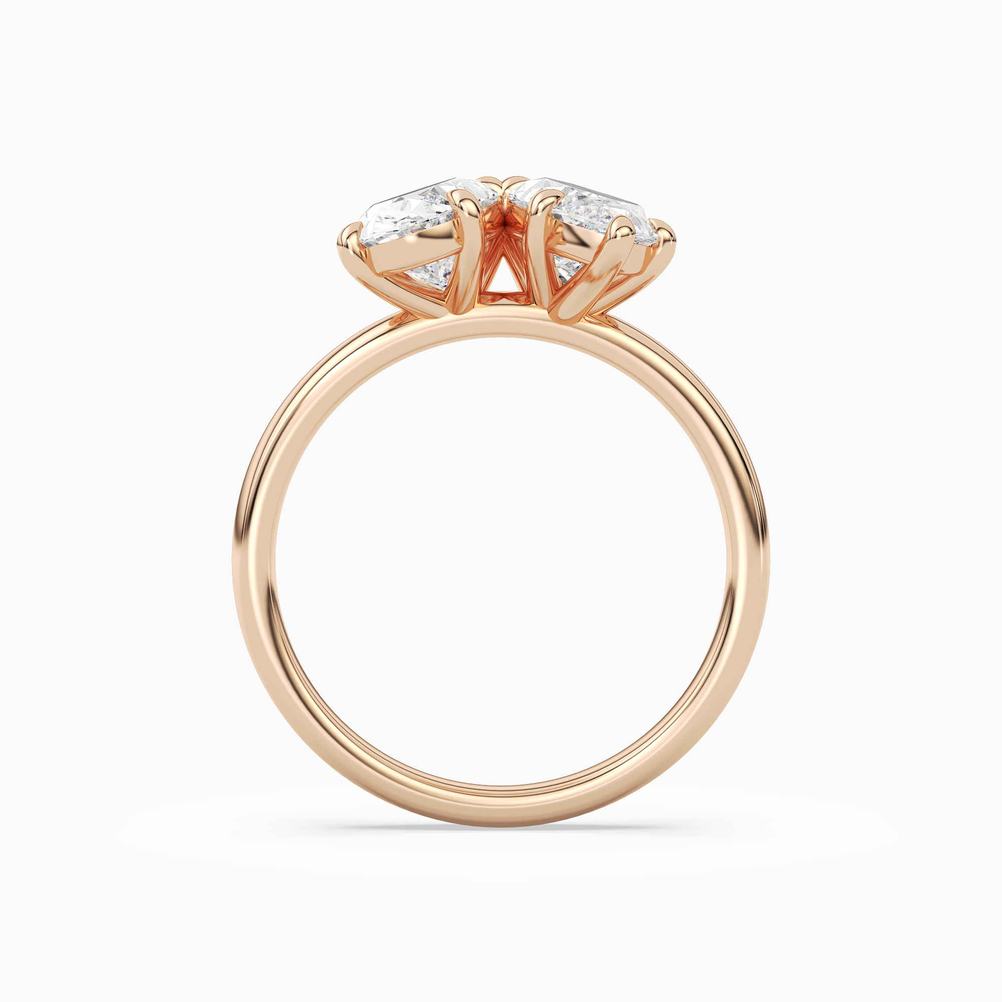 Oval & Marquise Clean Toi Et Moi in 14K Rose Gold side profile