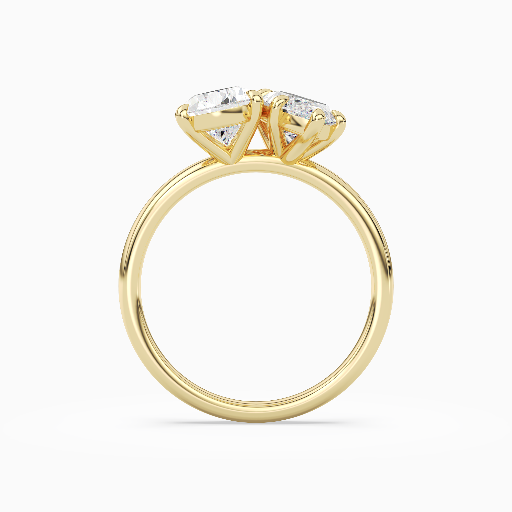 Pear & Marquise Clean Toi Et Moi in 18K Yellow Gold side profile