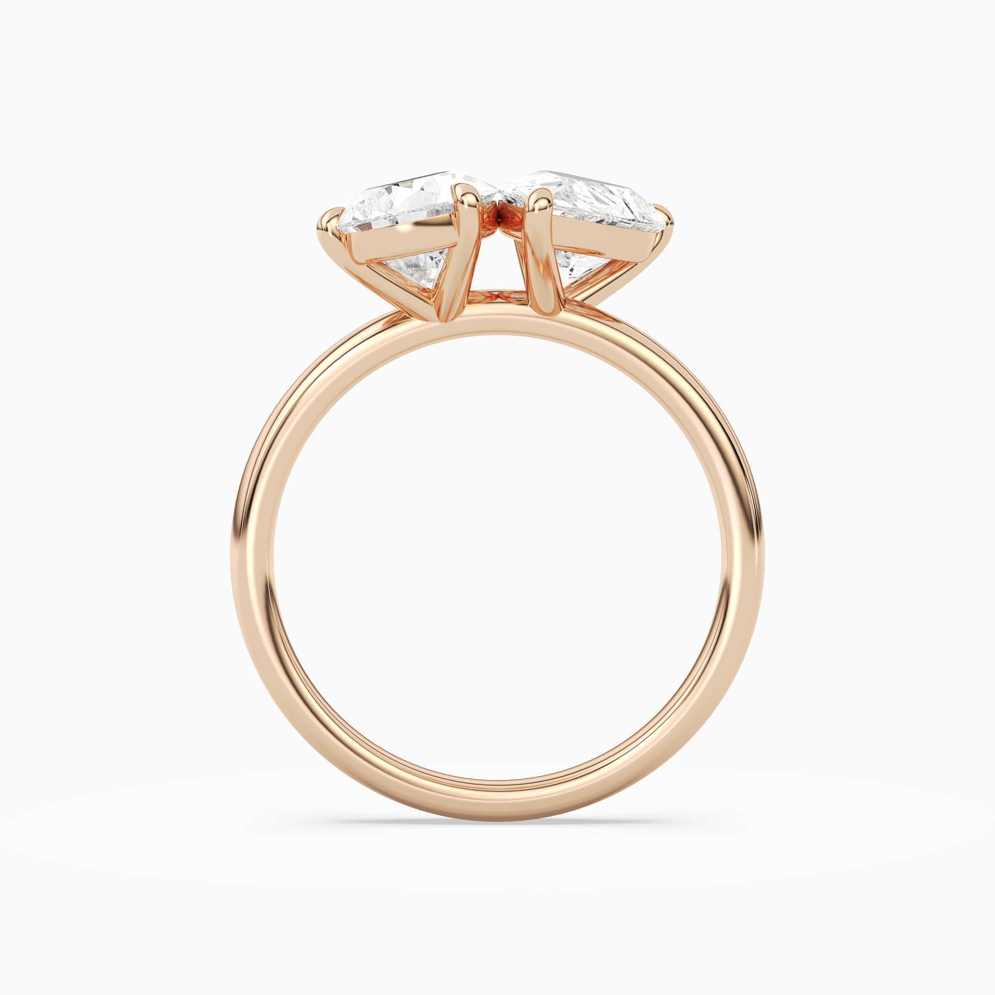 Pear & Pear Clean Toi Et Moi in 14K Rose Gold side profile