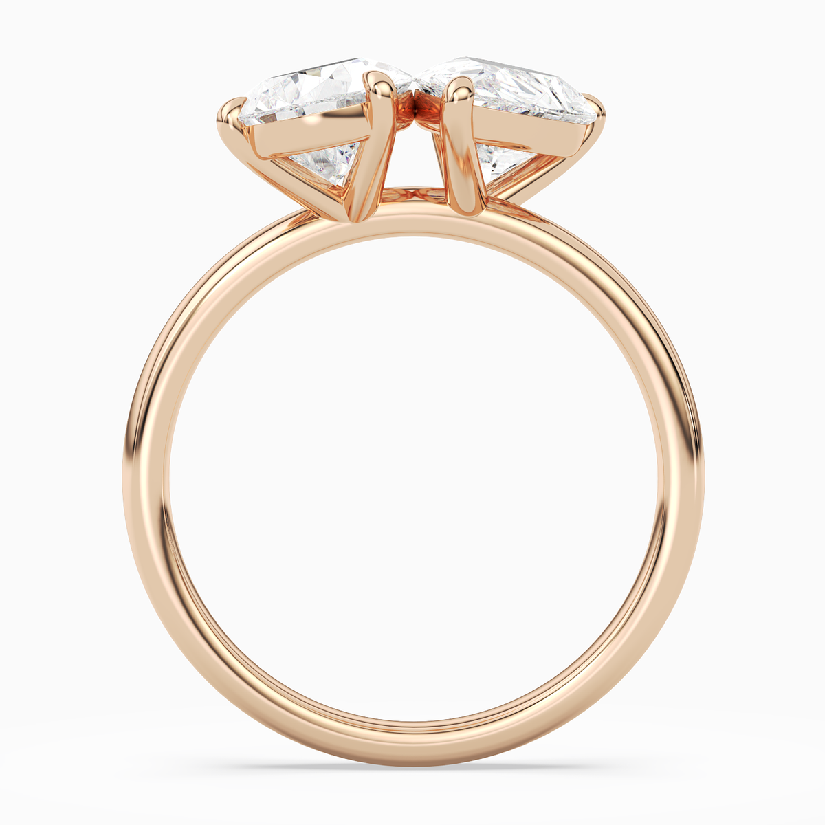Pear & Pear Clean Toi Et Moi in 14K Rose Gold side profile