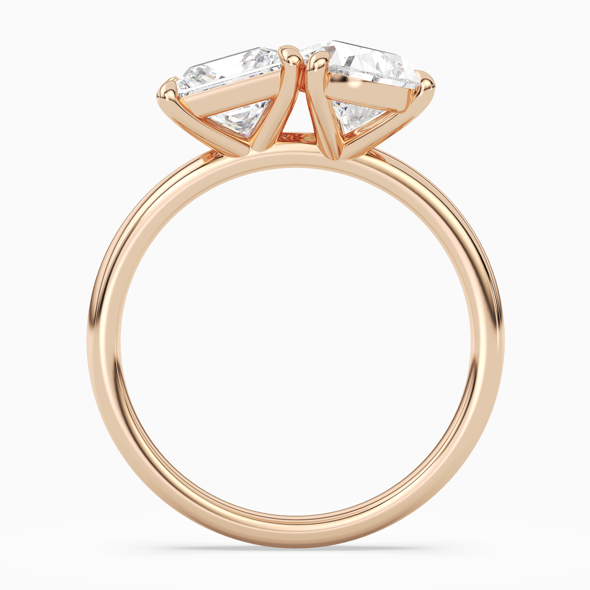 Princess & Pear Clean Toi Et Moi in 14K Rose Gold side profile