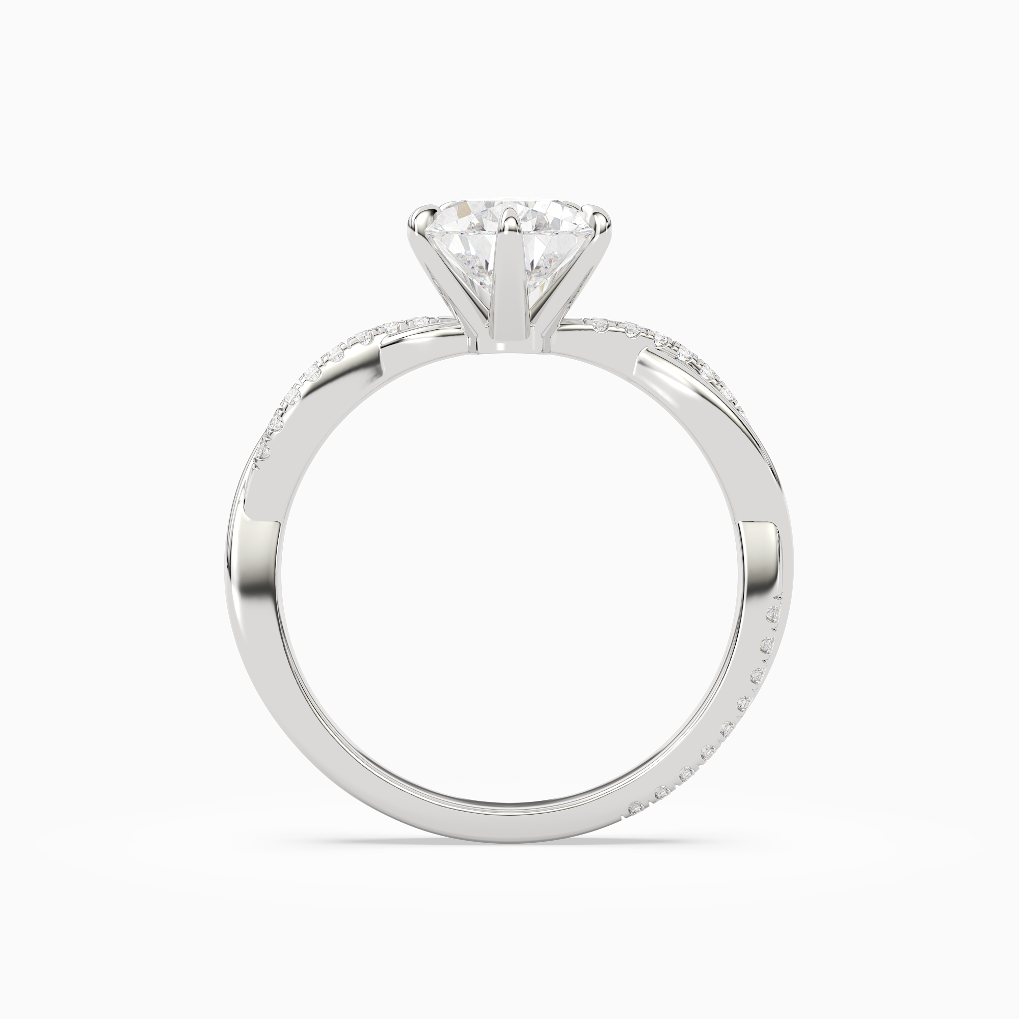 Pear Twisted Vine Accented in 18K White Gold side profile