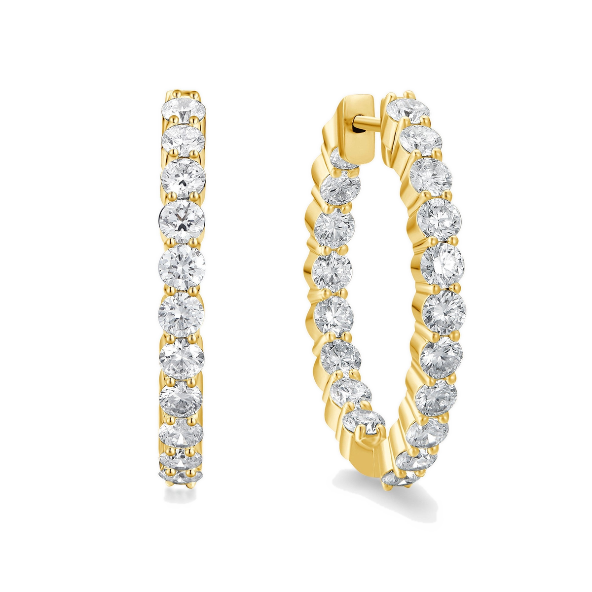 Quinn Inside-Out Hoop Lab-Grown Diamond Earrings in 14K Yellow Gold, front view