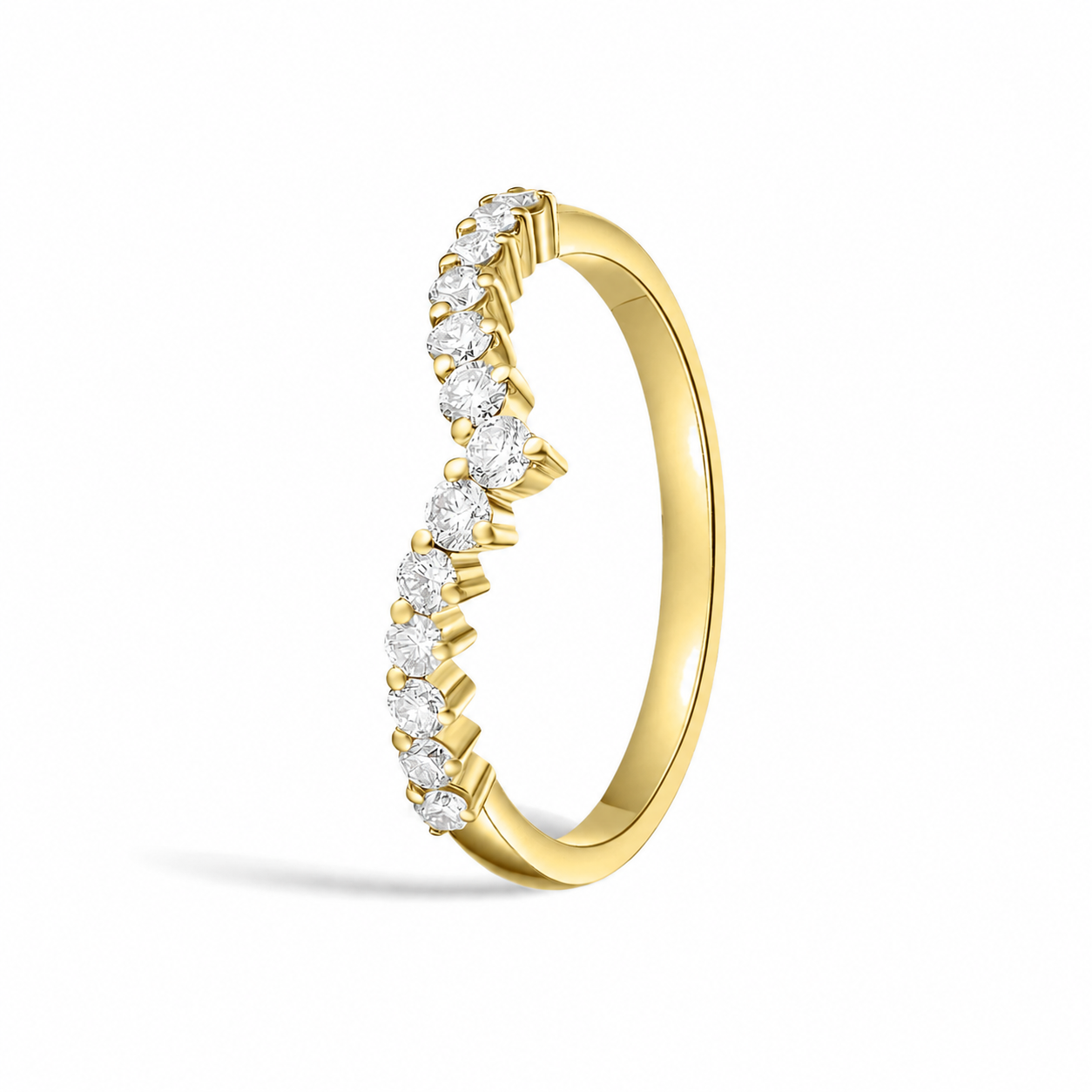 Vivienne Tiara Diamond Wedding Band in 14K Yellow Gold second product view