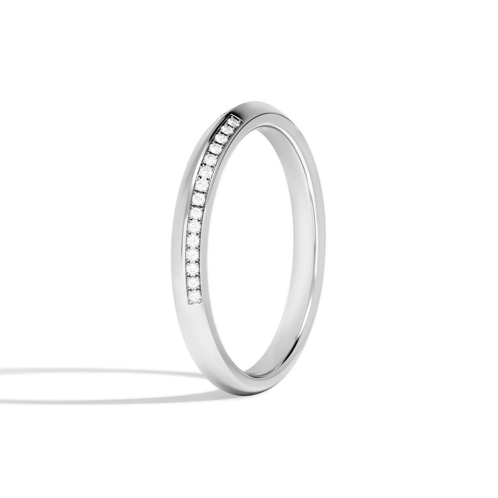 Saskia Knife Edge Diamond Wedding Band in Platinum second product view