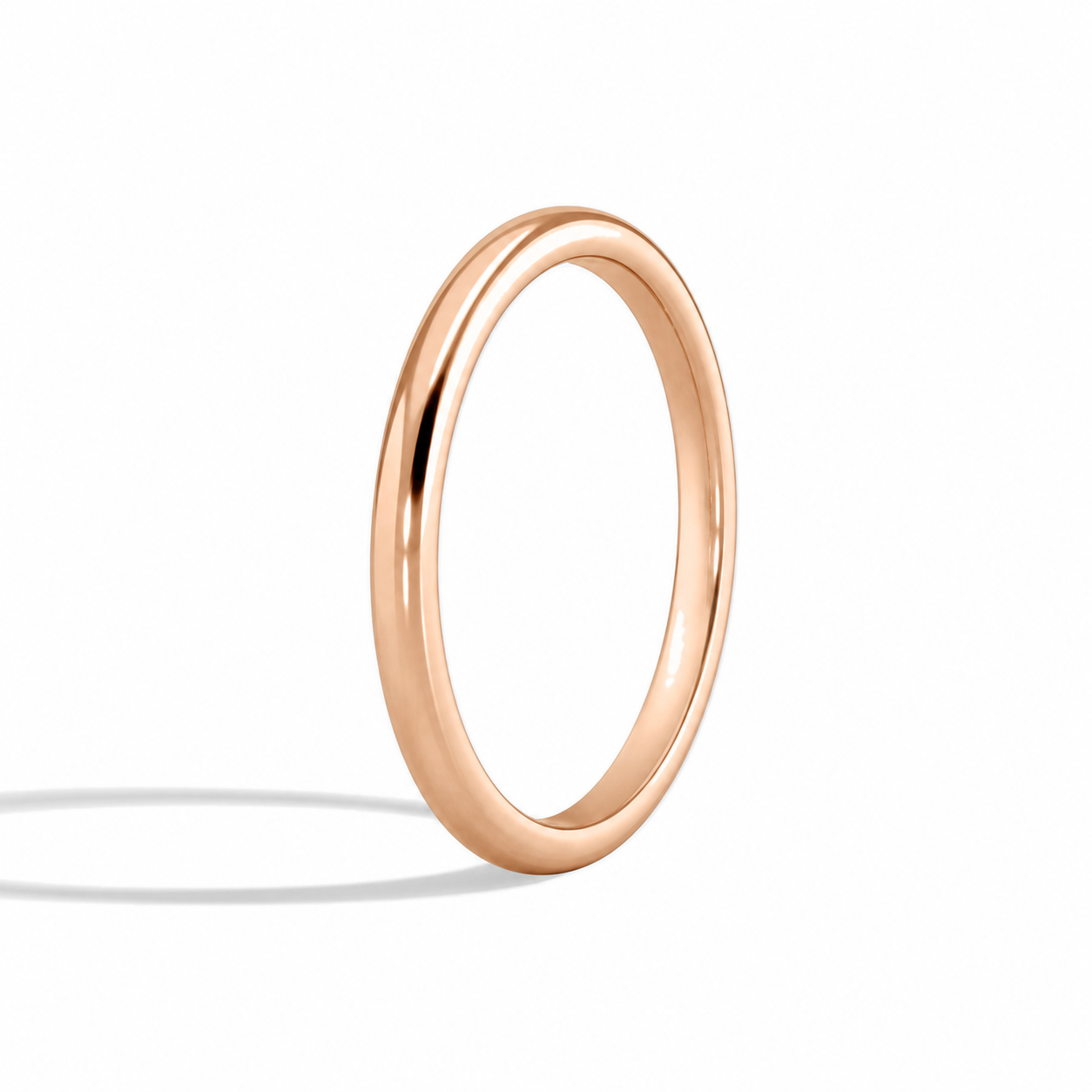 Anya 2mm Comfort Fit Diamond Ring in 14K Rose Gold second product view