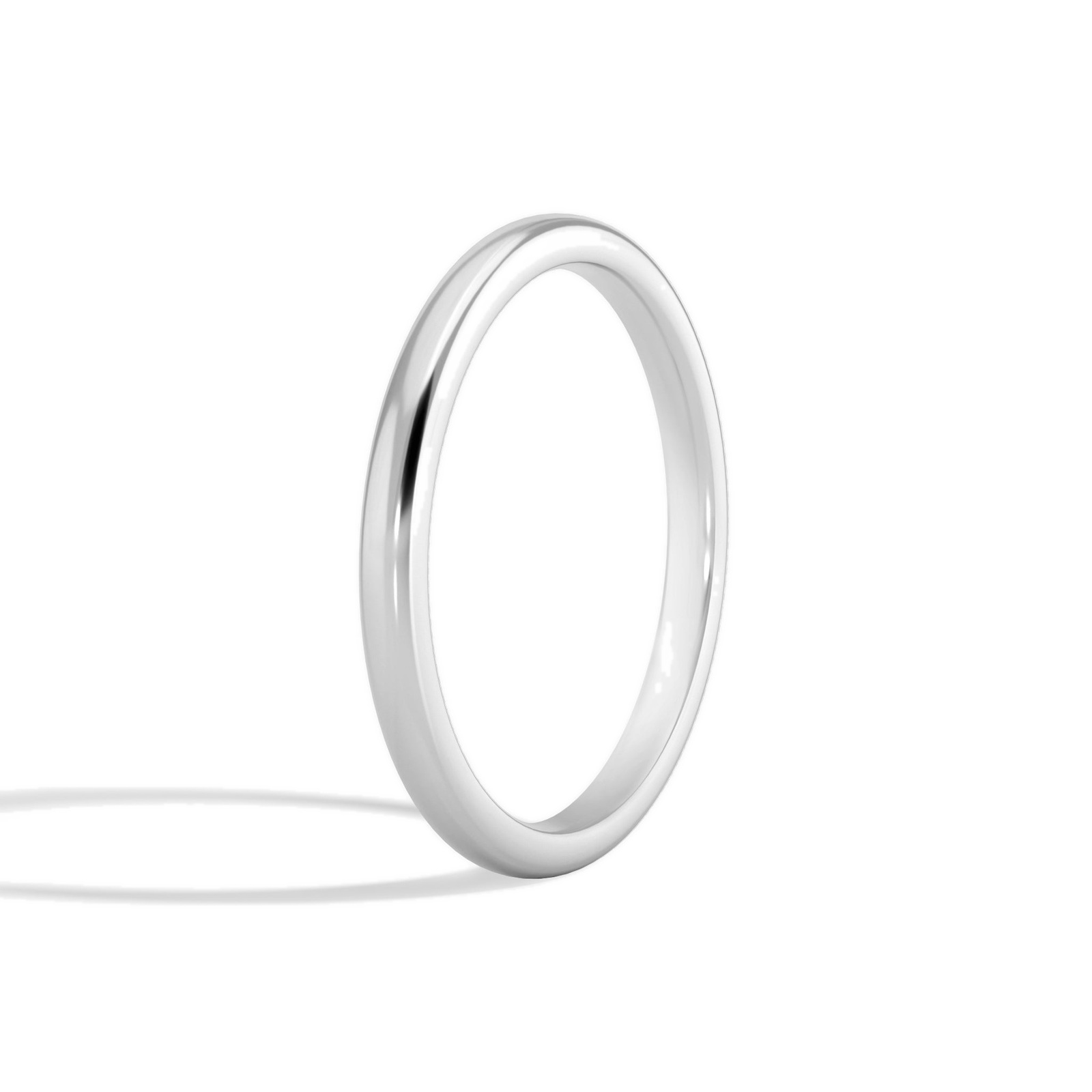 Anya 2mm Comfort Fit Diamond Ring in 18K White Gold second product view