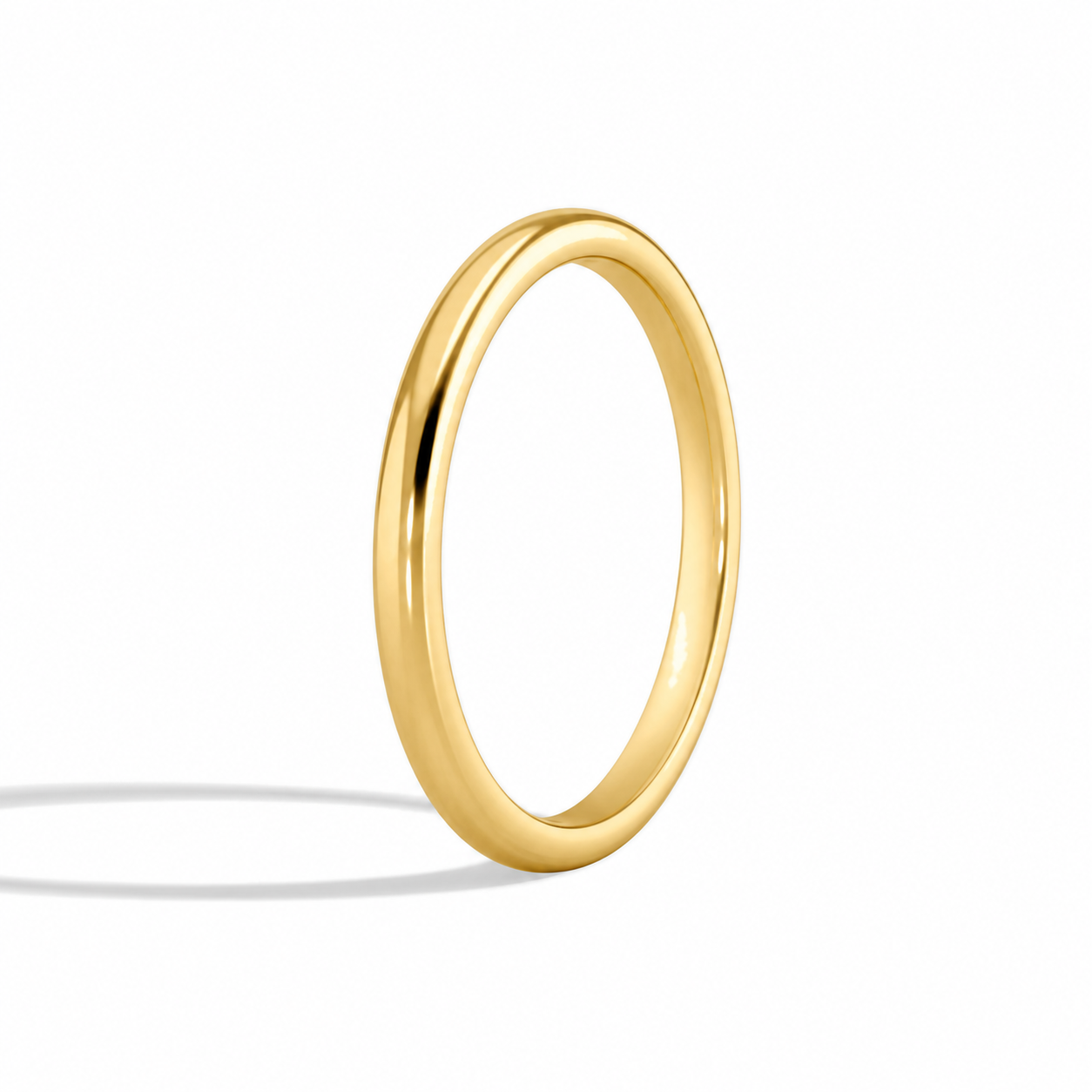 Anya 2mm Comfort Fit Diamond Ring in 18K Yellow Gold second product view